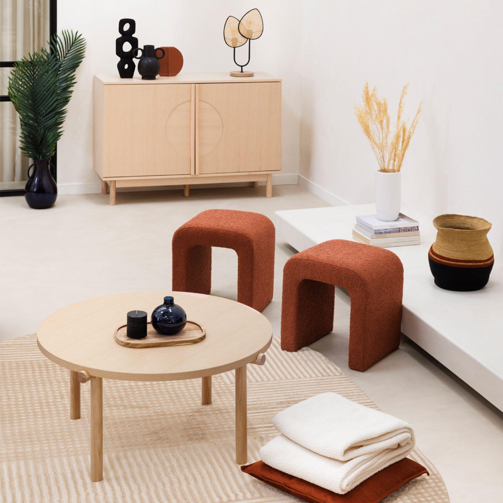 KADAX Sgabello Pouf Rotondo 40,5x41 Cm – Design Moderno Con Motivi Pop – Copertura Lavabile – Seduta Morbida - 2