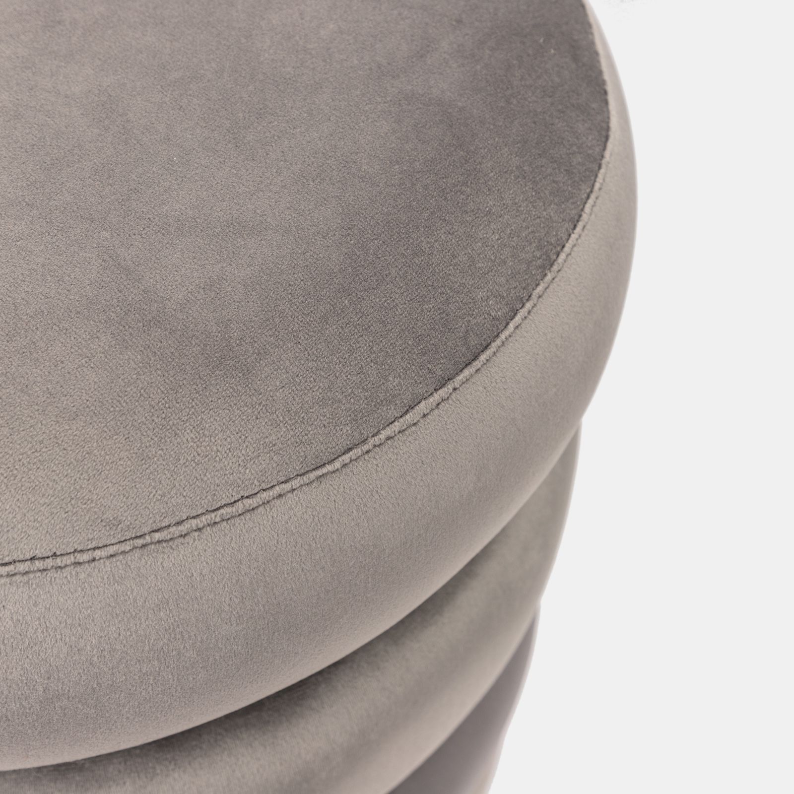 Pouf Ø 40x45h cm in velluto grigio - Zarf