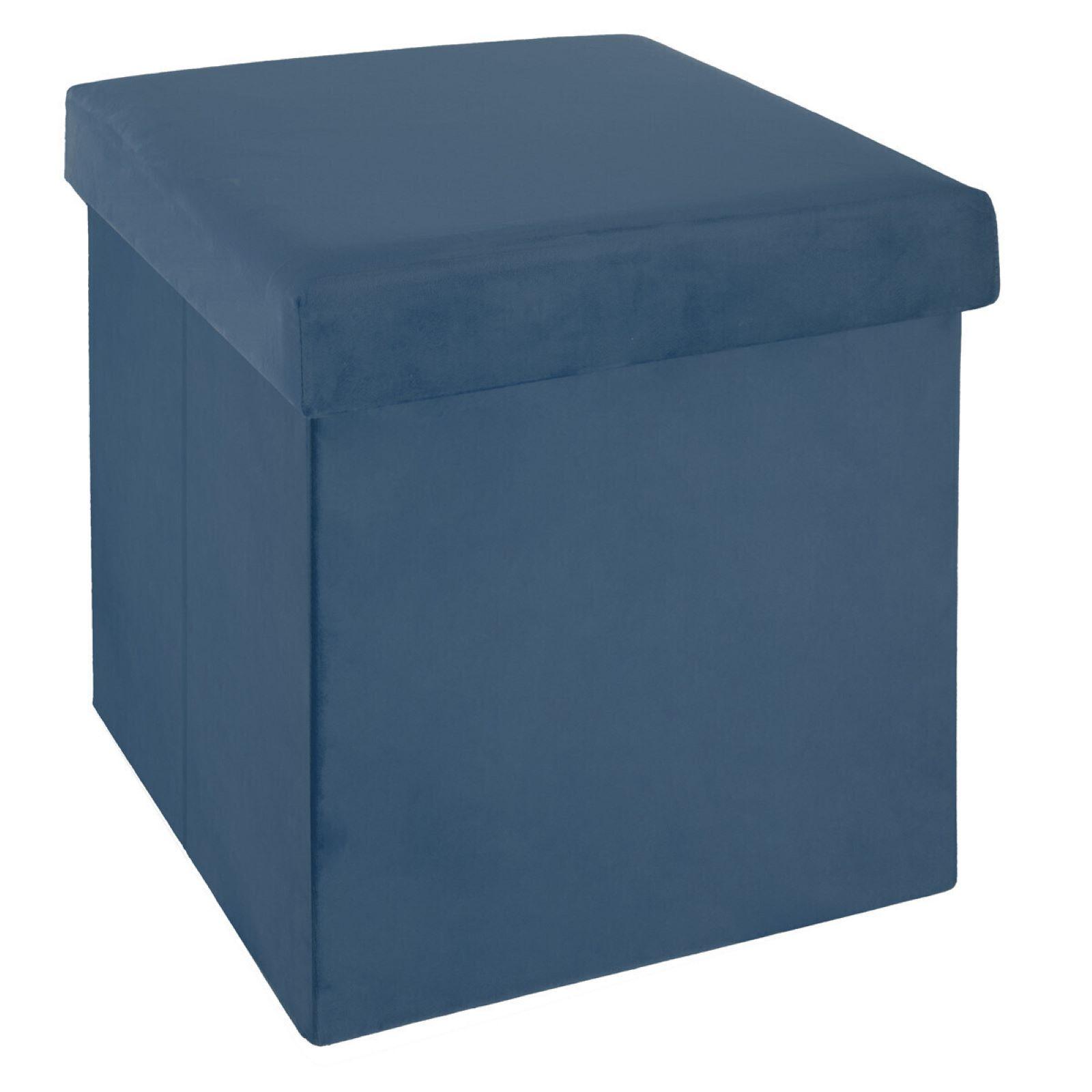Pouf Contenitore 33x33x33 Cm - Scatola Portaoggetti Con Coperchio - Foto 4