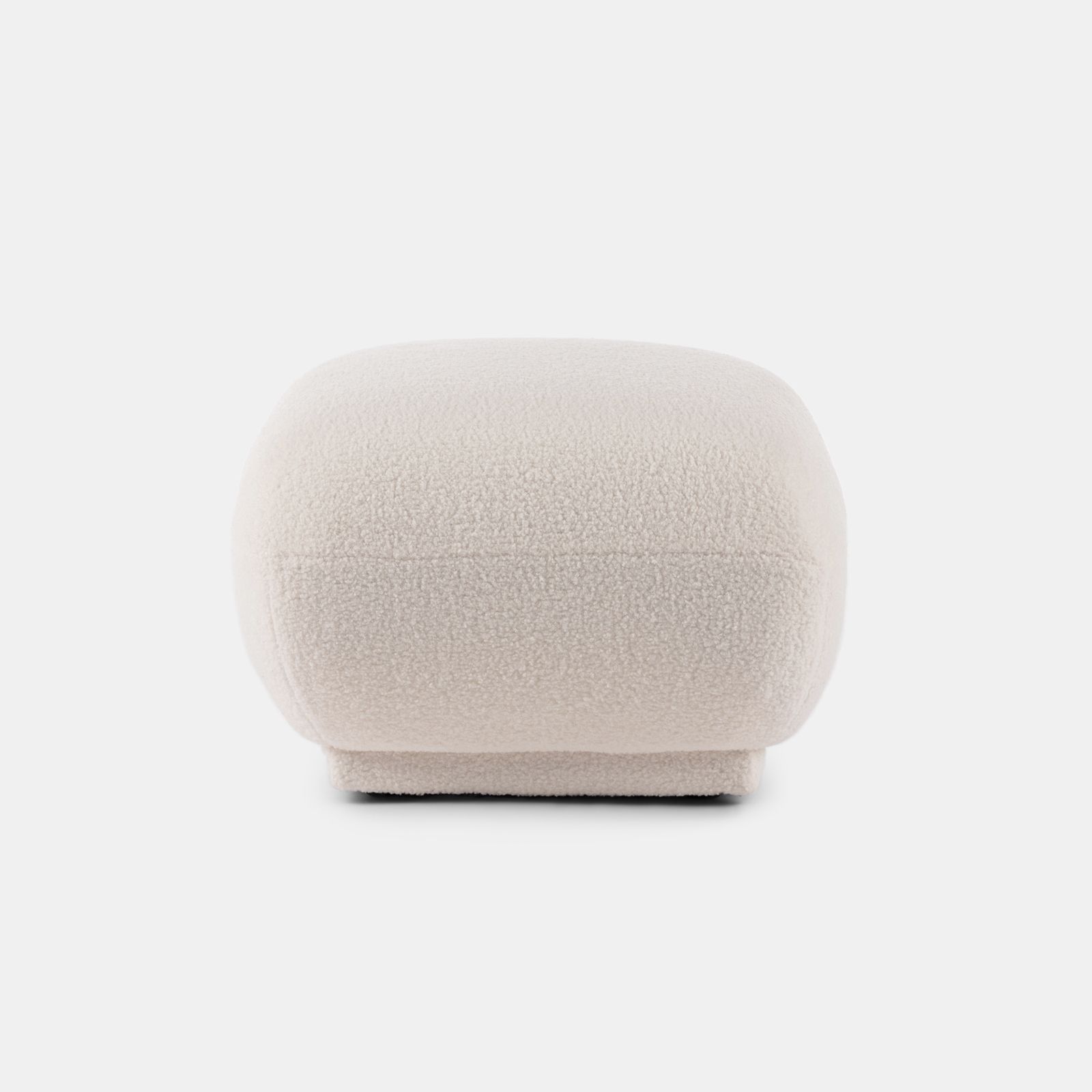 Pouf imbottito 53 cm in tessuto teddy bianco - Klimar