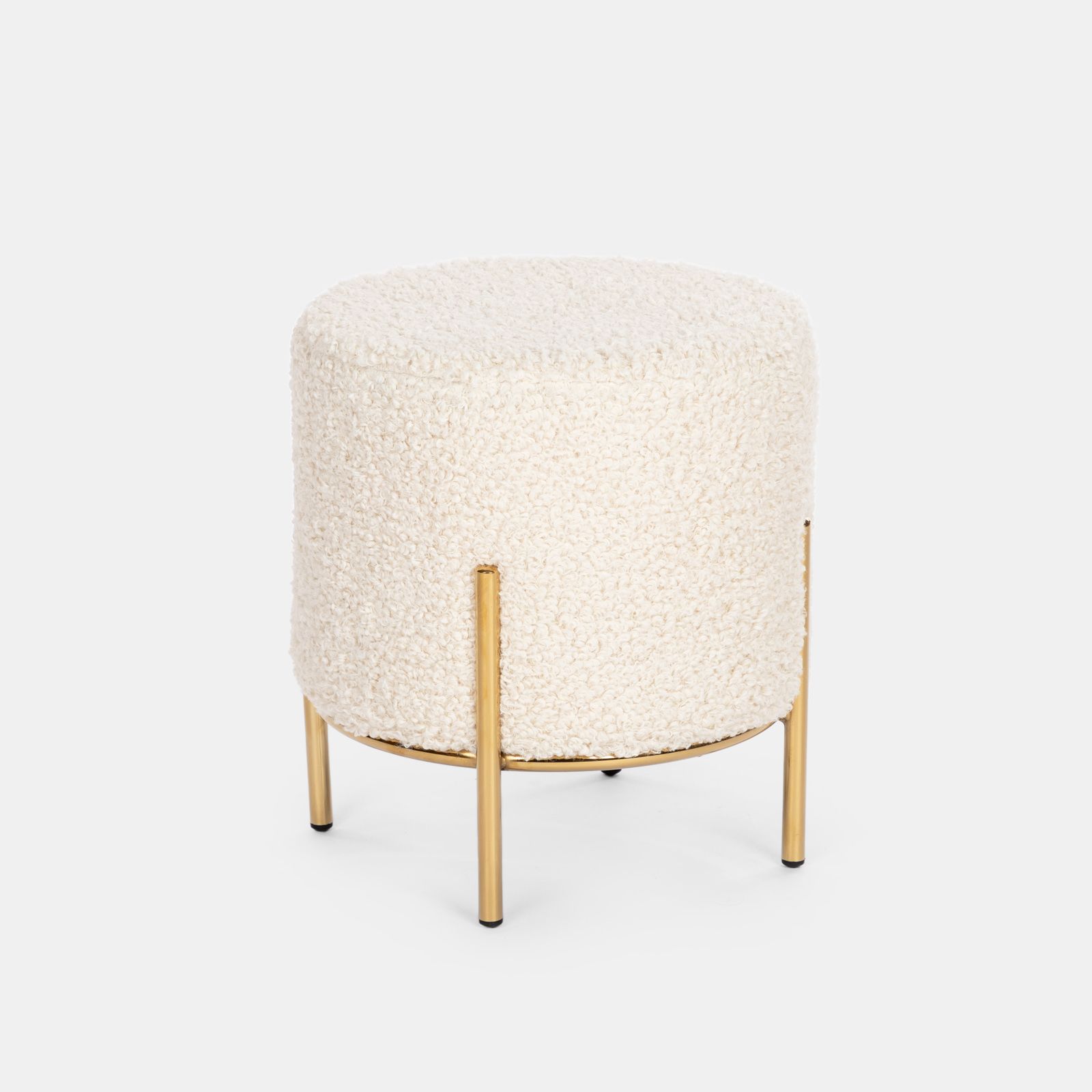 LANCE Pouf: bianco H 43 cm - Ø 42 cm