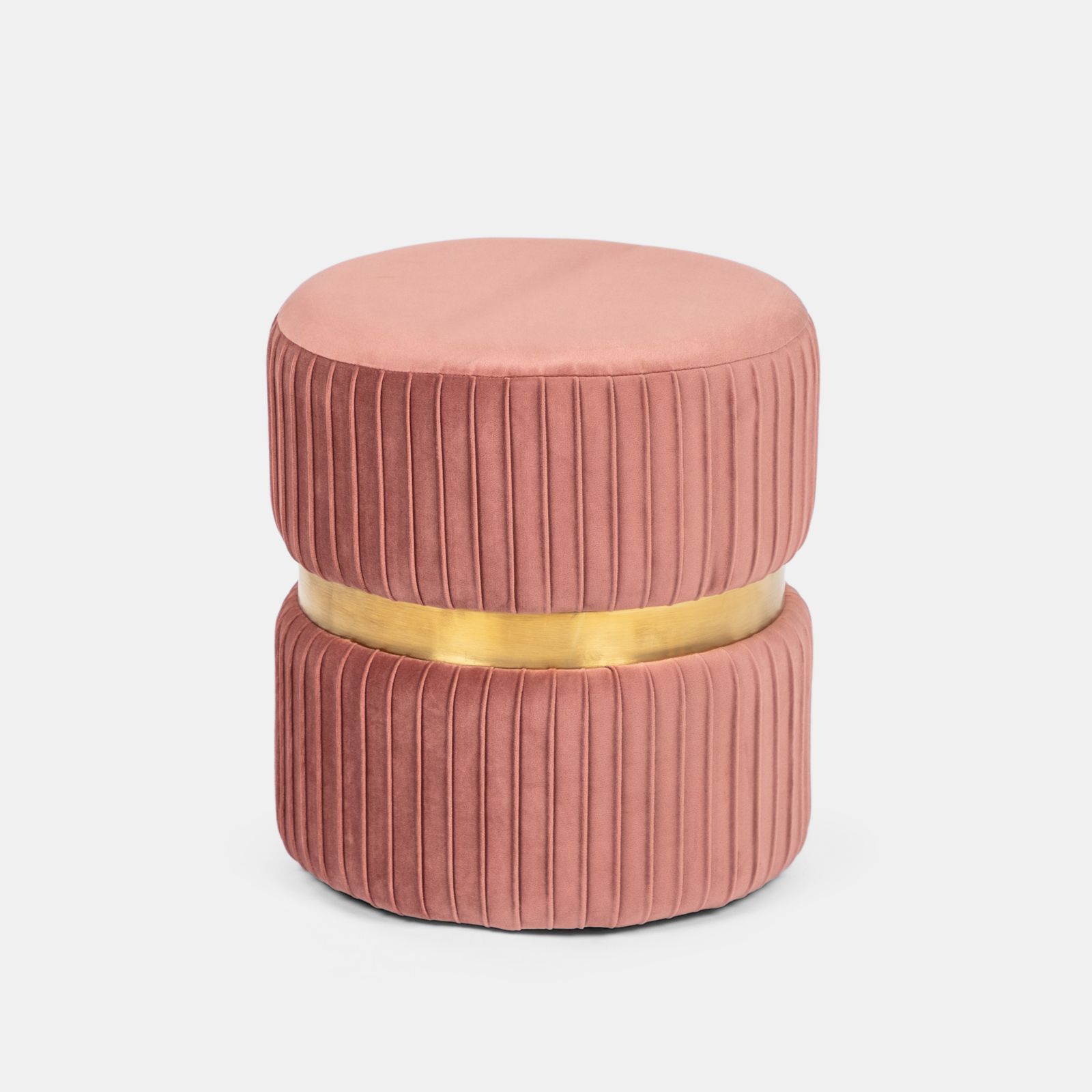 Pouf 34 cm in velluto rosa antico - Donny