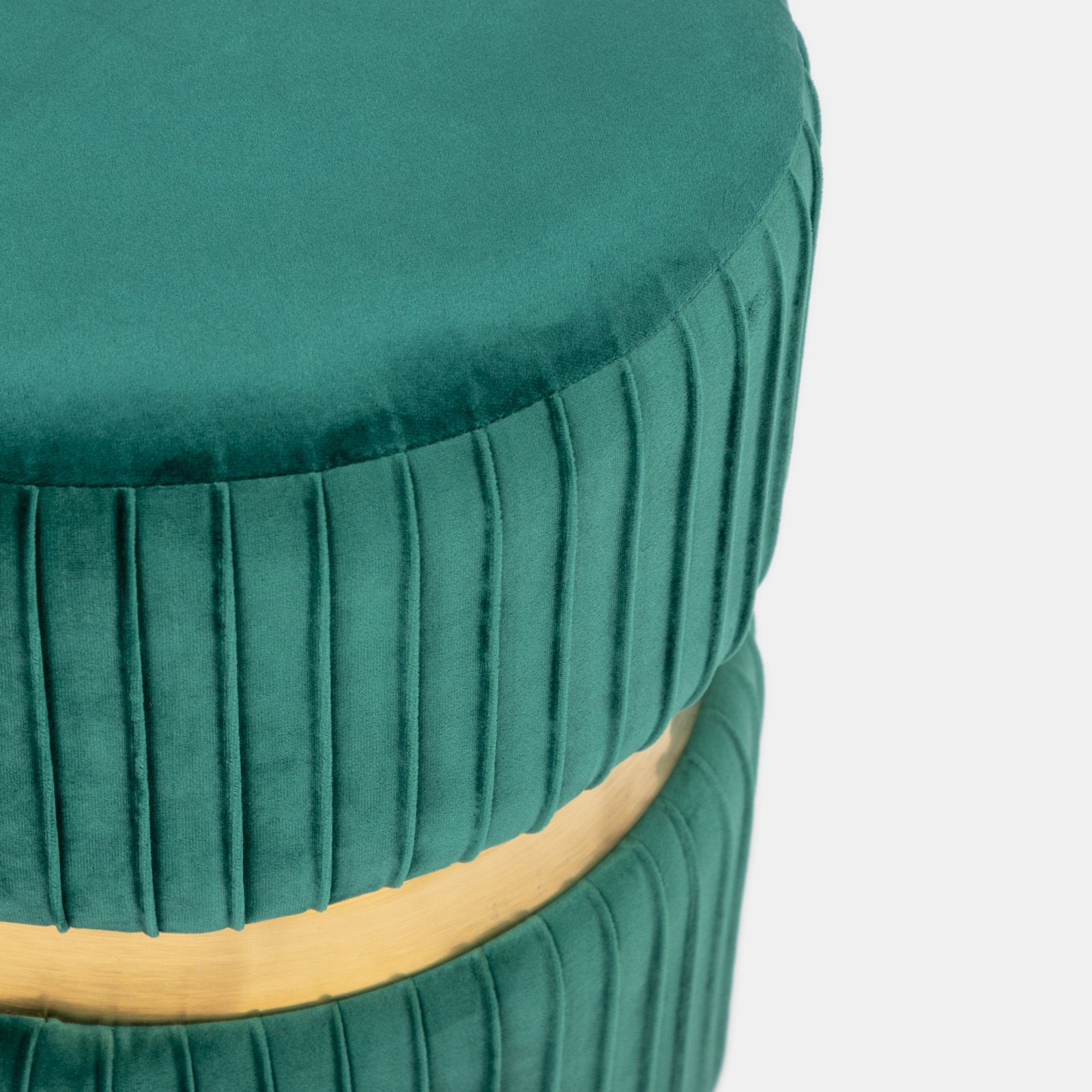 Pouf 34 cm in velluto verde - Donny