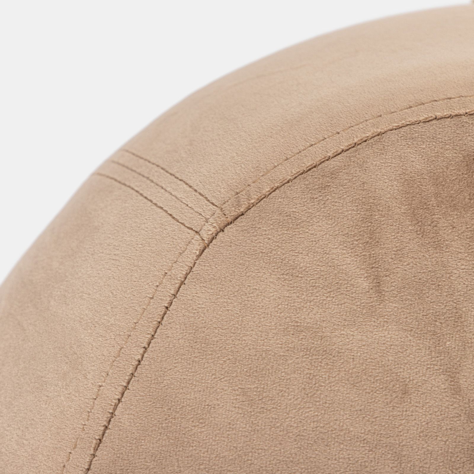 Pouf rotondo 59 cm in velluto beige con gambe dorate - Oliva