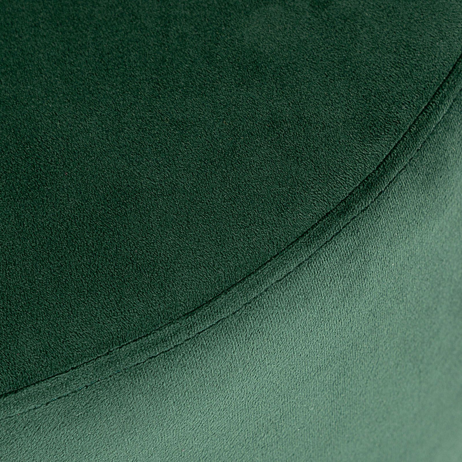 Pouf rotondo 54 cm in velluto verde con anello dorato - Isolda