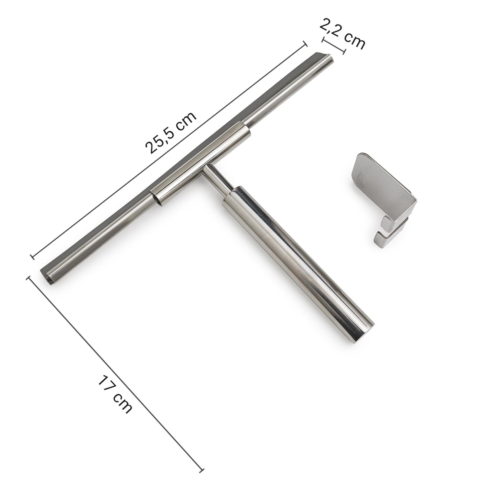 Lavavetri NETANY In Acciaio Inox 18/8 - 30,5 Cm - Lama In Gomma Ispessita - Per Doccia, Specchi, Auto - Pulizia 100% Senza Aloni