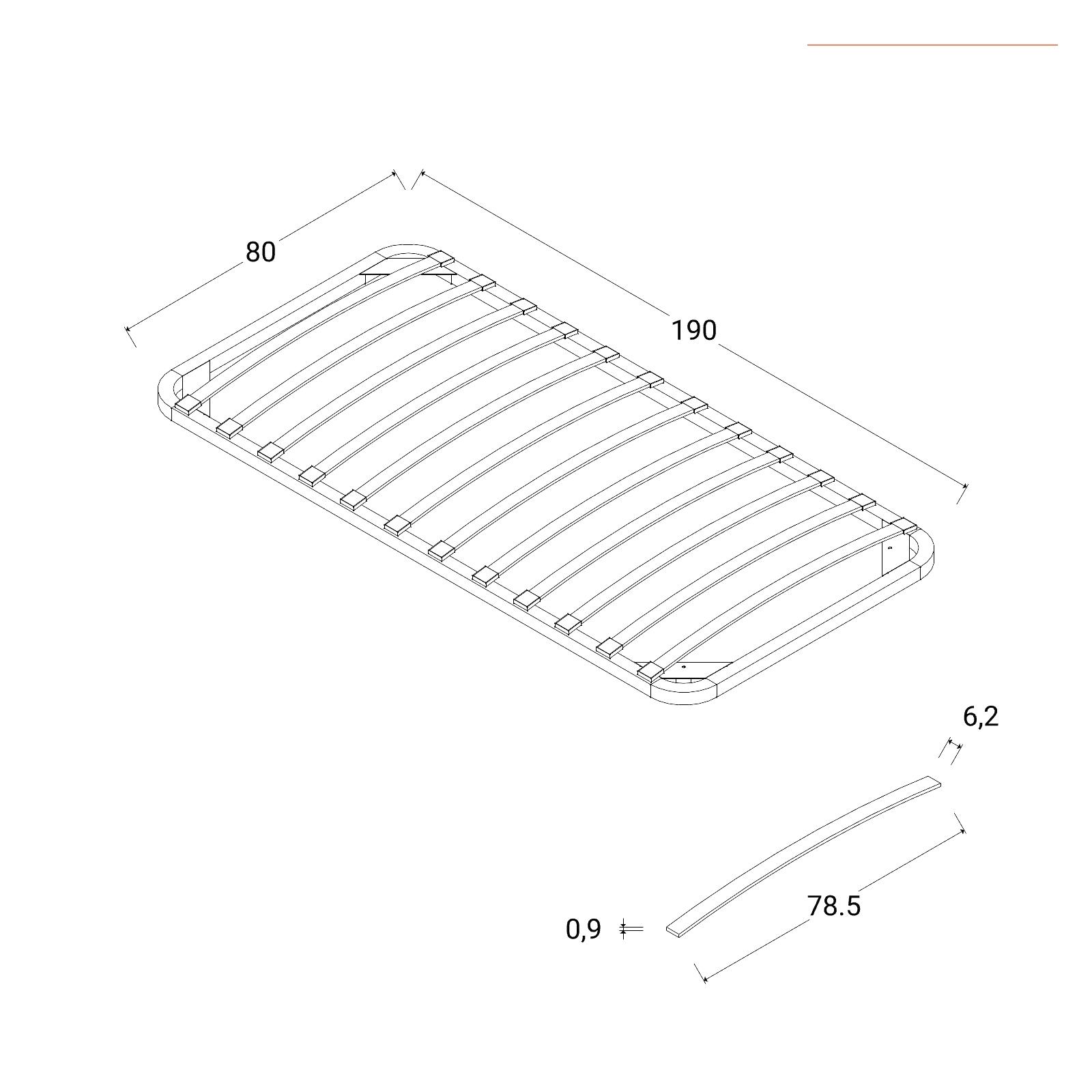 Bed Store SISTEMI RIPOSO Rete Da Appoggio Senza Piedi A 13 Doghe