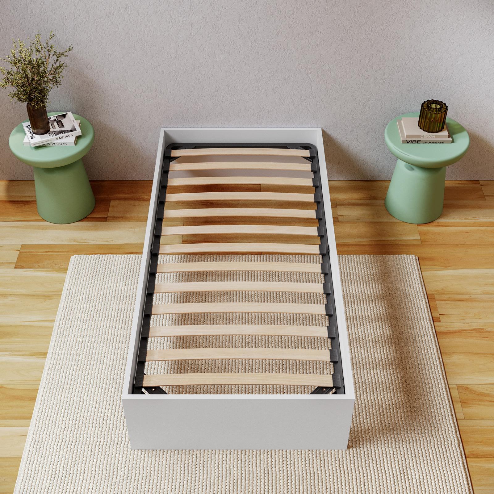 Duérmete Online - Rete a doghe Basic struttura 30 x 30 mm senza gambe, stabilità e robustezza, tubo acciaio 30 x 30 mm, vernice epossidica grigia, 105 x 190