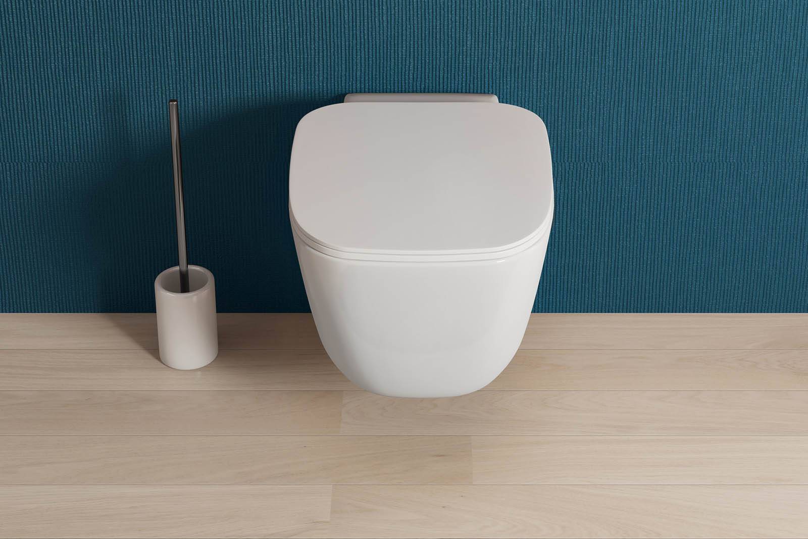 Sanitario cearmica wc singolo sospeso con sedile soft-close ceramica bianca