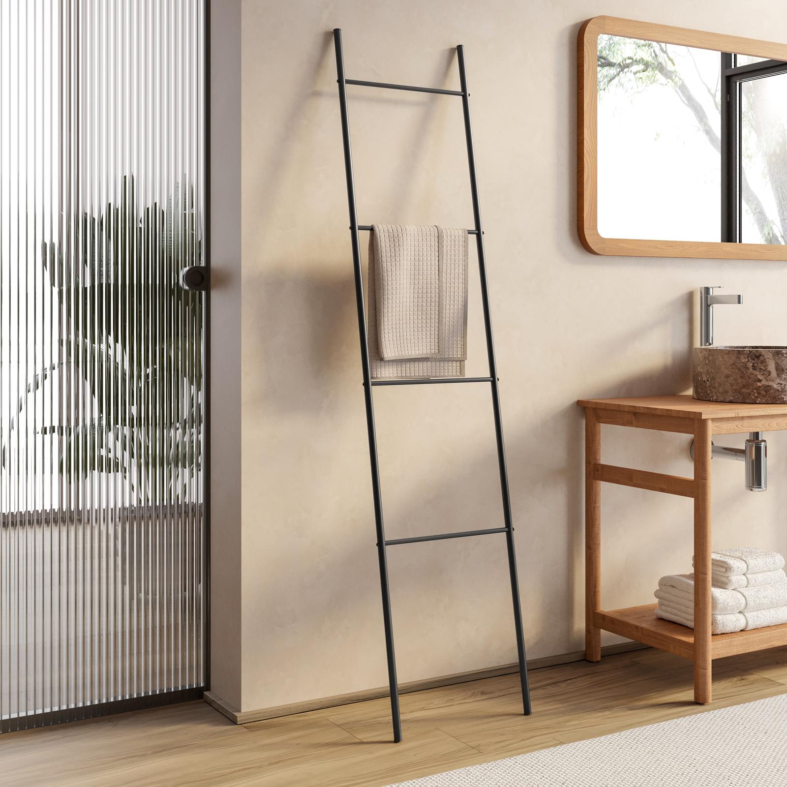 Scalaportasalviettedaparete175hcminmetallonero-Selica