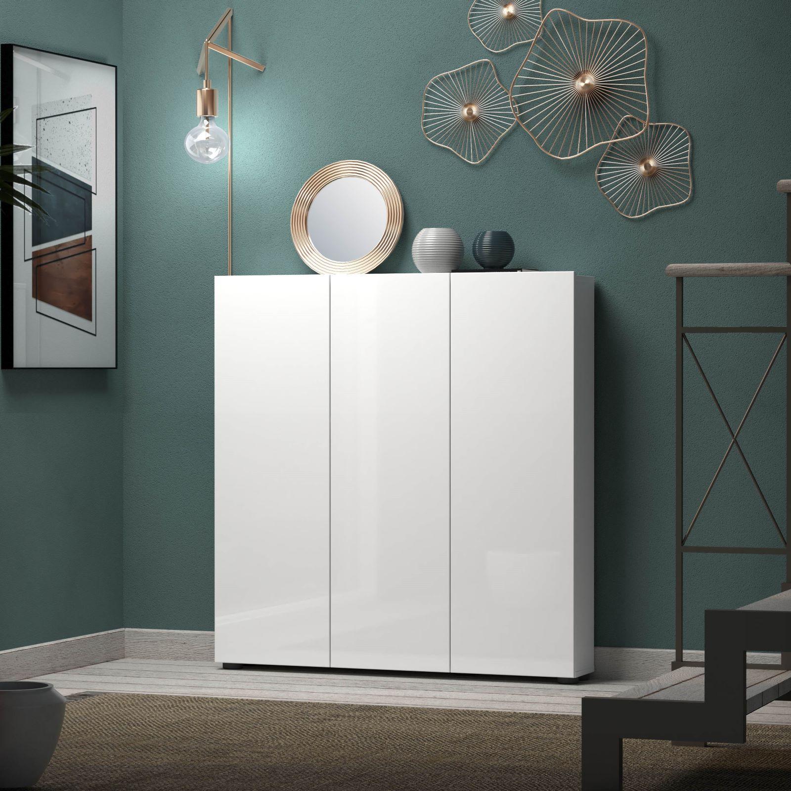 Scarpiera 2 In 1 Con Panca E Ante Curve 130x35x110 Cm – Soft Close, Ripiani Regolabili In Altezza, Bianco