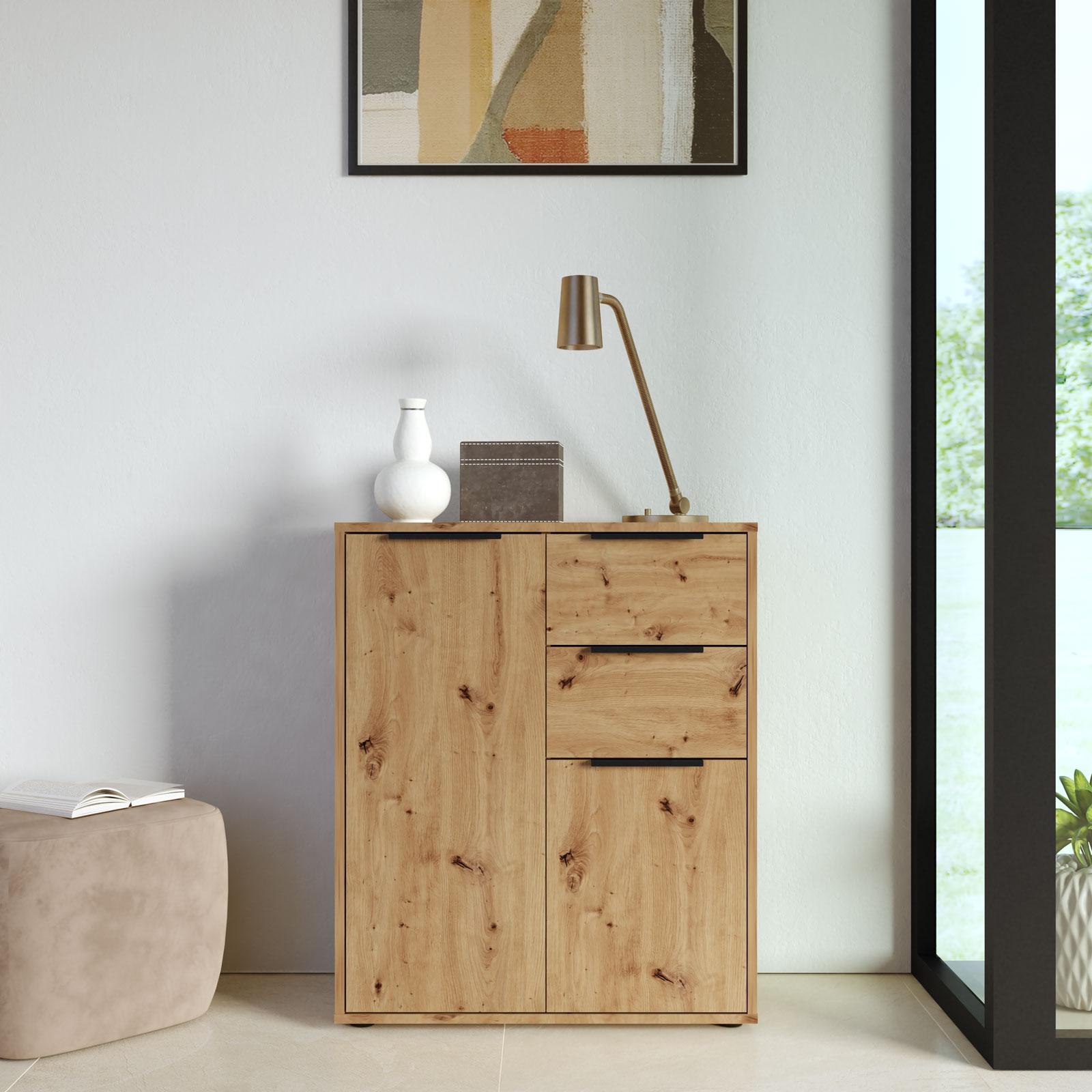 HFXHIJXQ Comodino da parete in rovere Artisan, 35 x 35 x 20