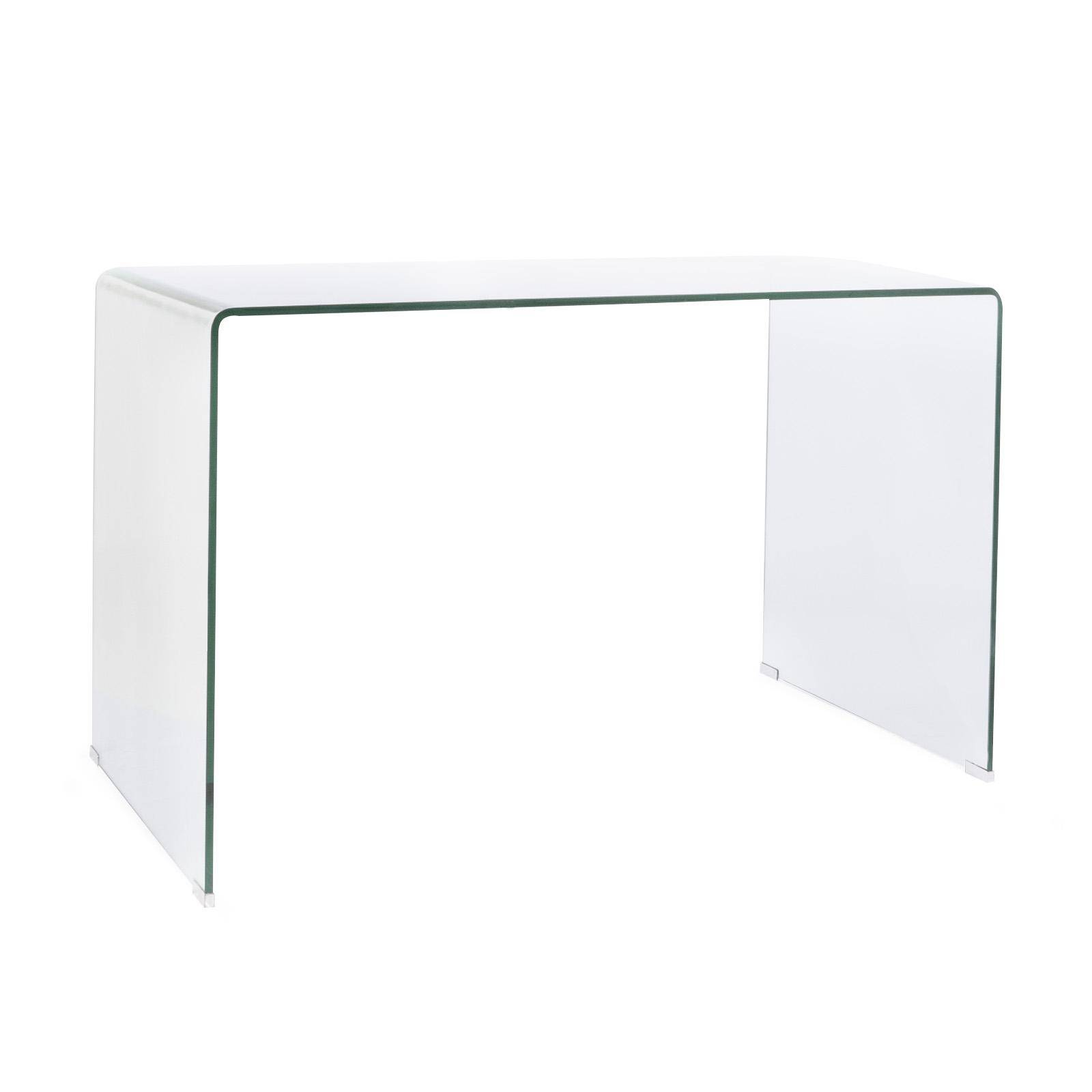 Consolle 110x35 cm in vetro con ripiano bianco - City
