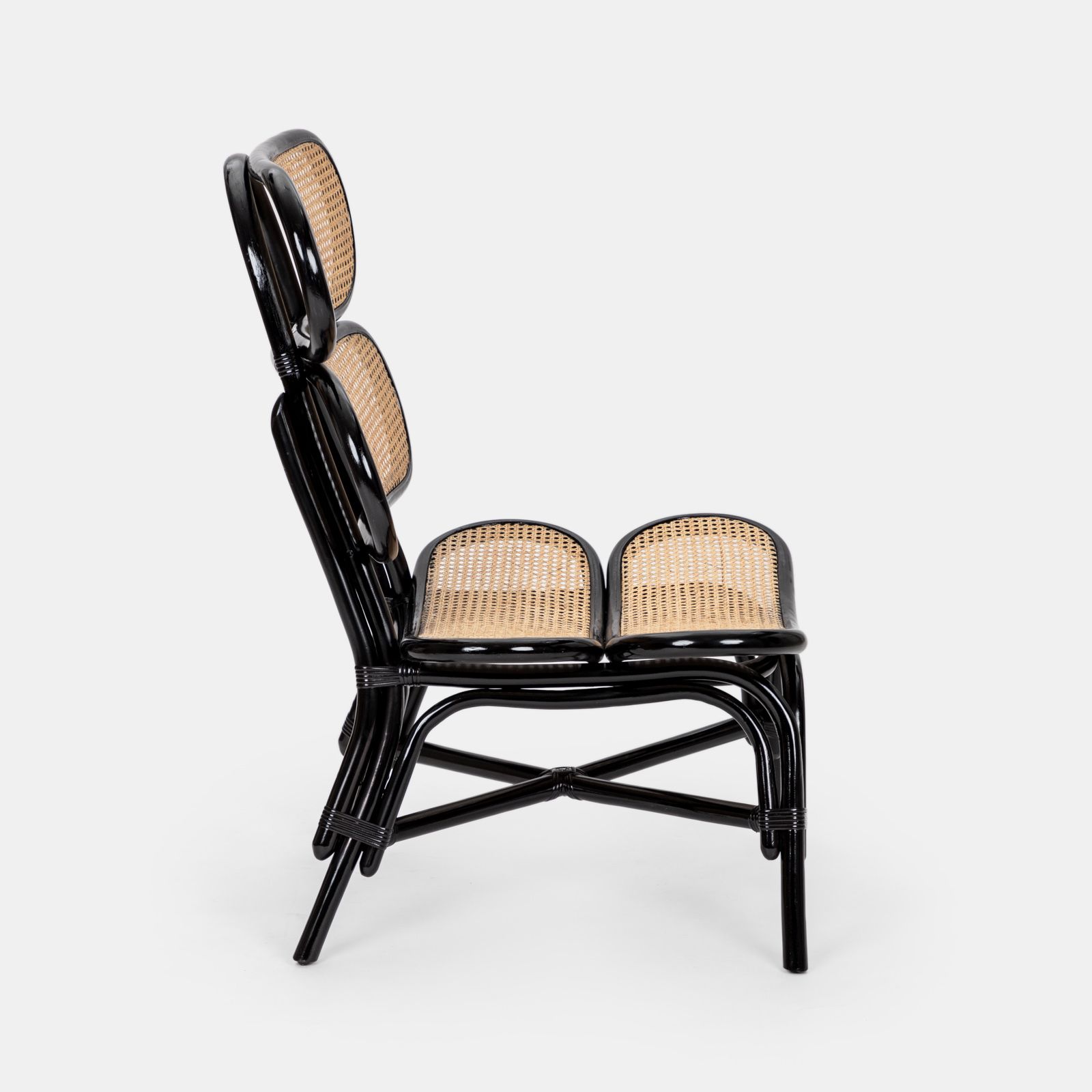 Sedia stile vintage in rattan naturale nero - Tintar