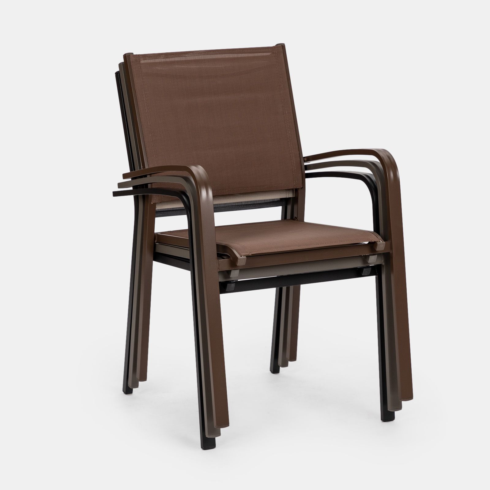 EVOL in alluminio e legno sedia con braccioli impilabile per bar