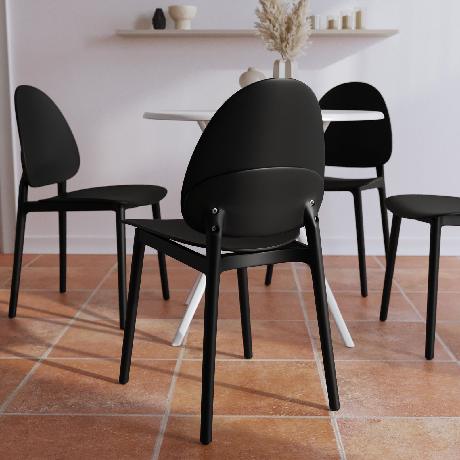 Sedia in polipropilene nero Rory