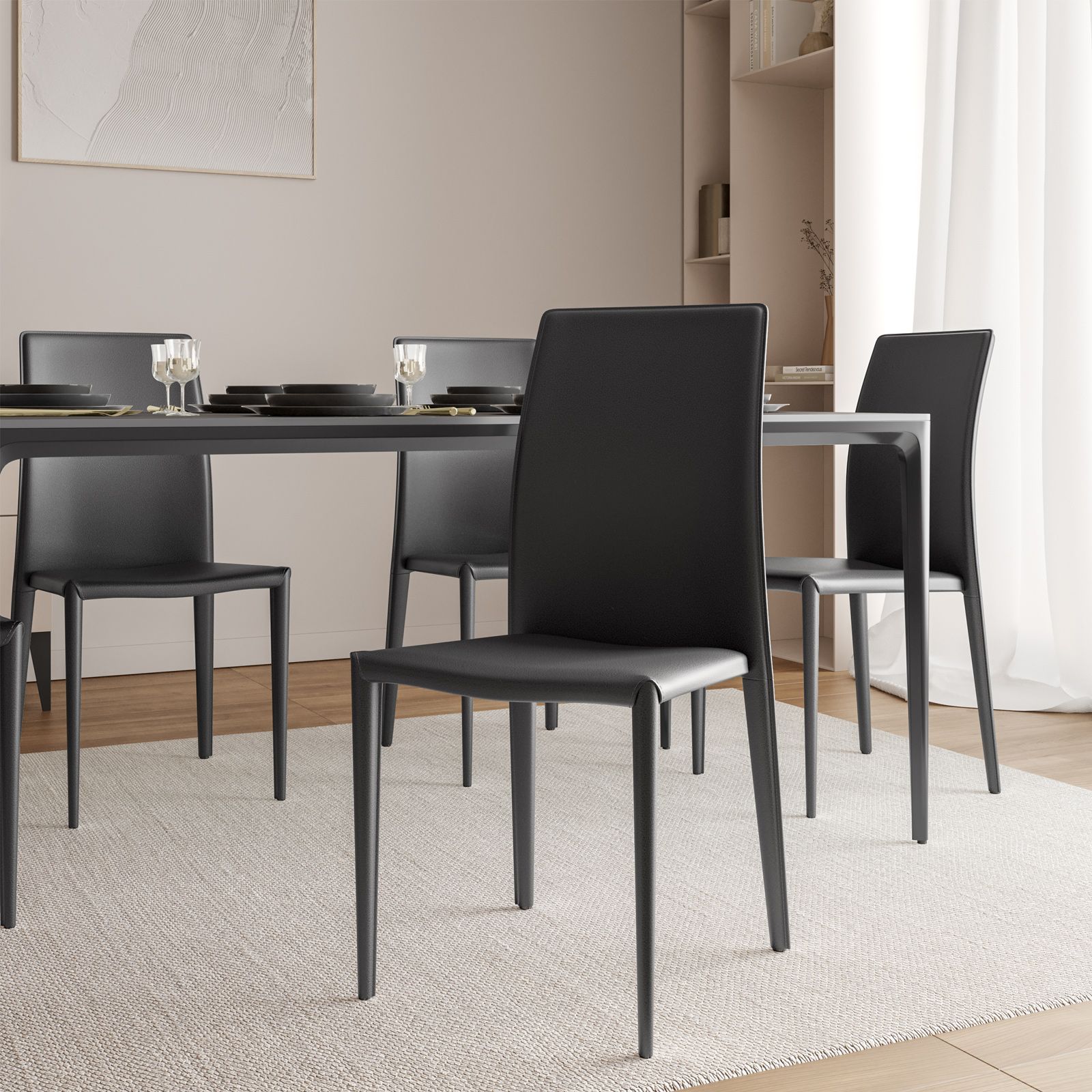 Set di 2 sedie per sala da pranzo rivestite in velluto poltrone soggiorno  antracite ML-Design