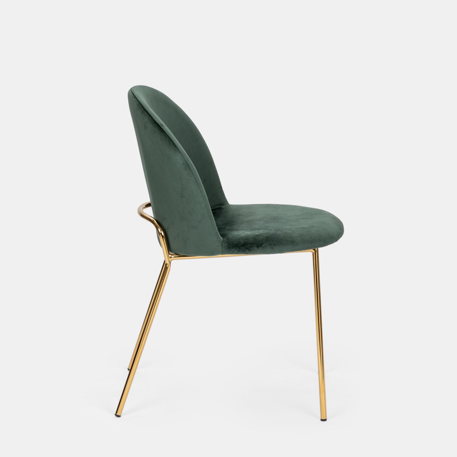 Sedia in velluto verde scuro con gambe oro - Zilla