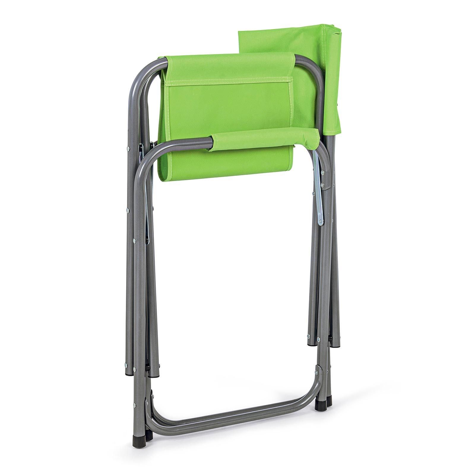 SHYM Sedia da Regista Portatile Sedia Pieghevole con Schienale in Tela Design Umanizzato Accessori Hardware di Alta qualità Vernice Verde Postura Seduta Confortevole