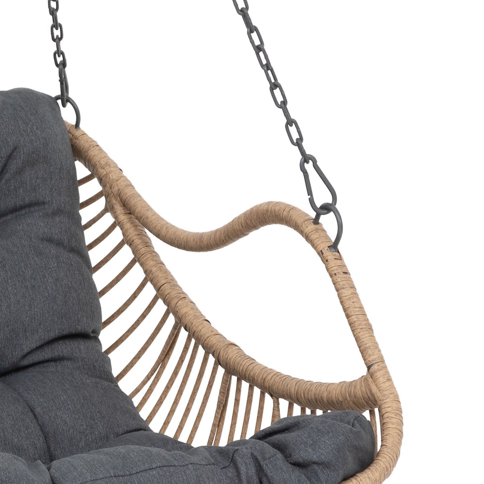 Cuscino Per Poltrona Sospesa In Polyrattan - Grigio Scuro, 75x100cm, Per Esterni