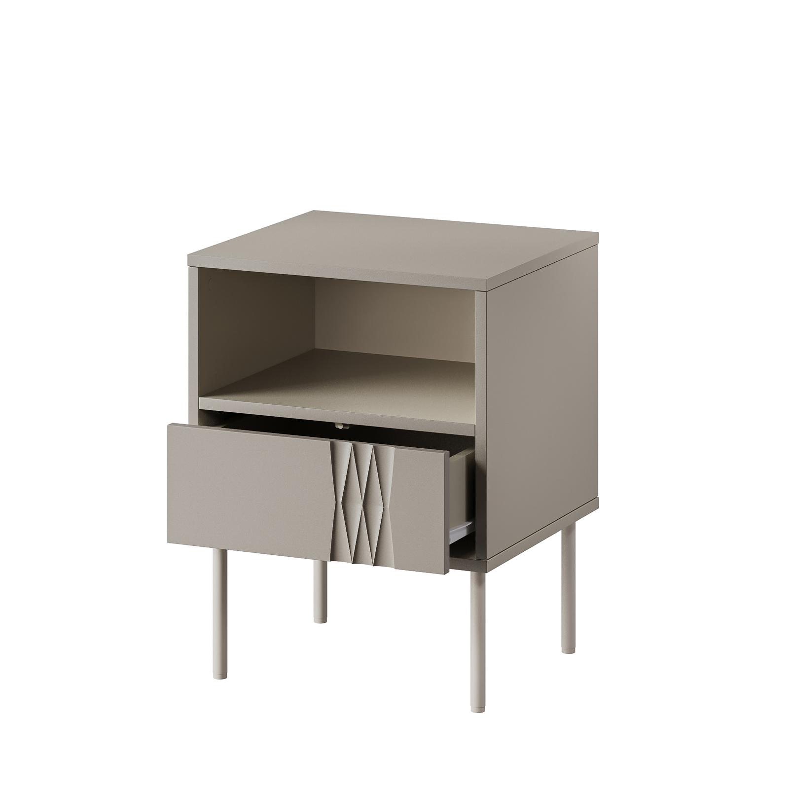 Set 2 Comodini Sospesi Moderni In Color Cashmere – 59 Cm Con Cassetto Capiente, Design Minimal, Prodotto In Europa