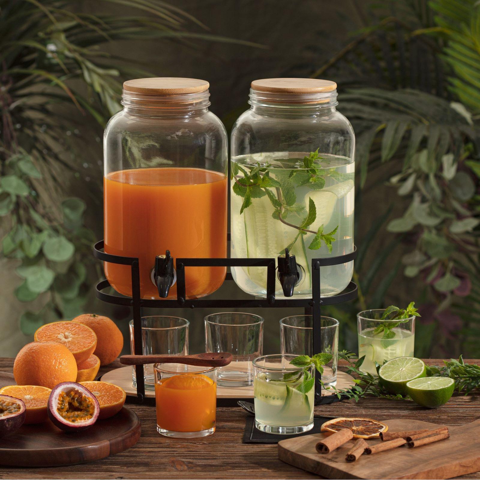 Set 2 Dispenser Bevande 3,3L Con Rubinetto - Ideale Per Feste E Aperitivi Con 6 Bicchieri Inclusi - Foto 9