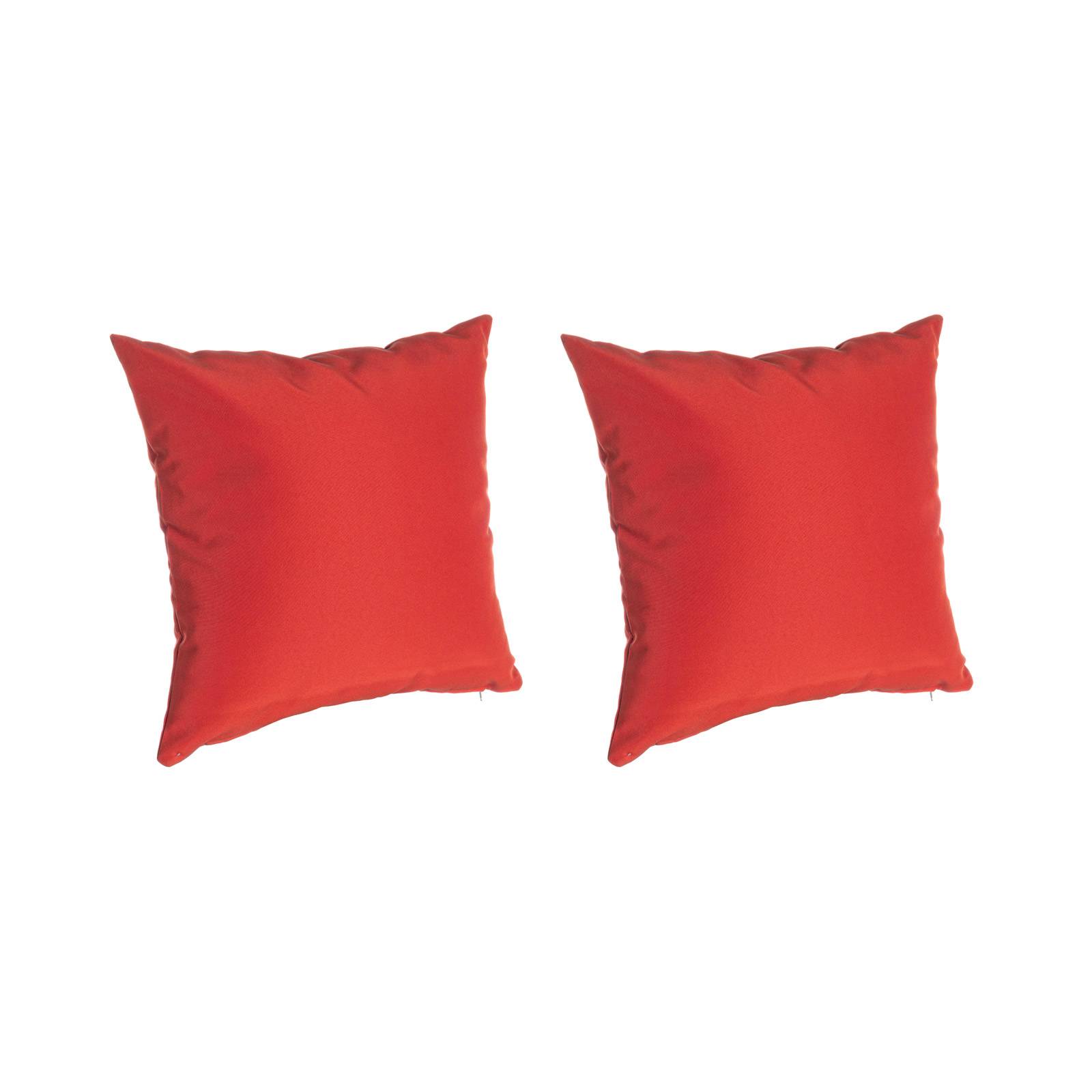 Set 2 fodere per cuscini quadrati 60x60 rosso arancio in tessuto  idrorepellente