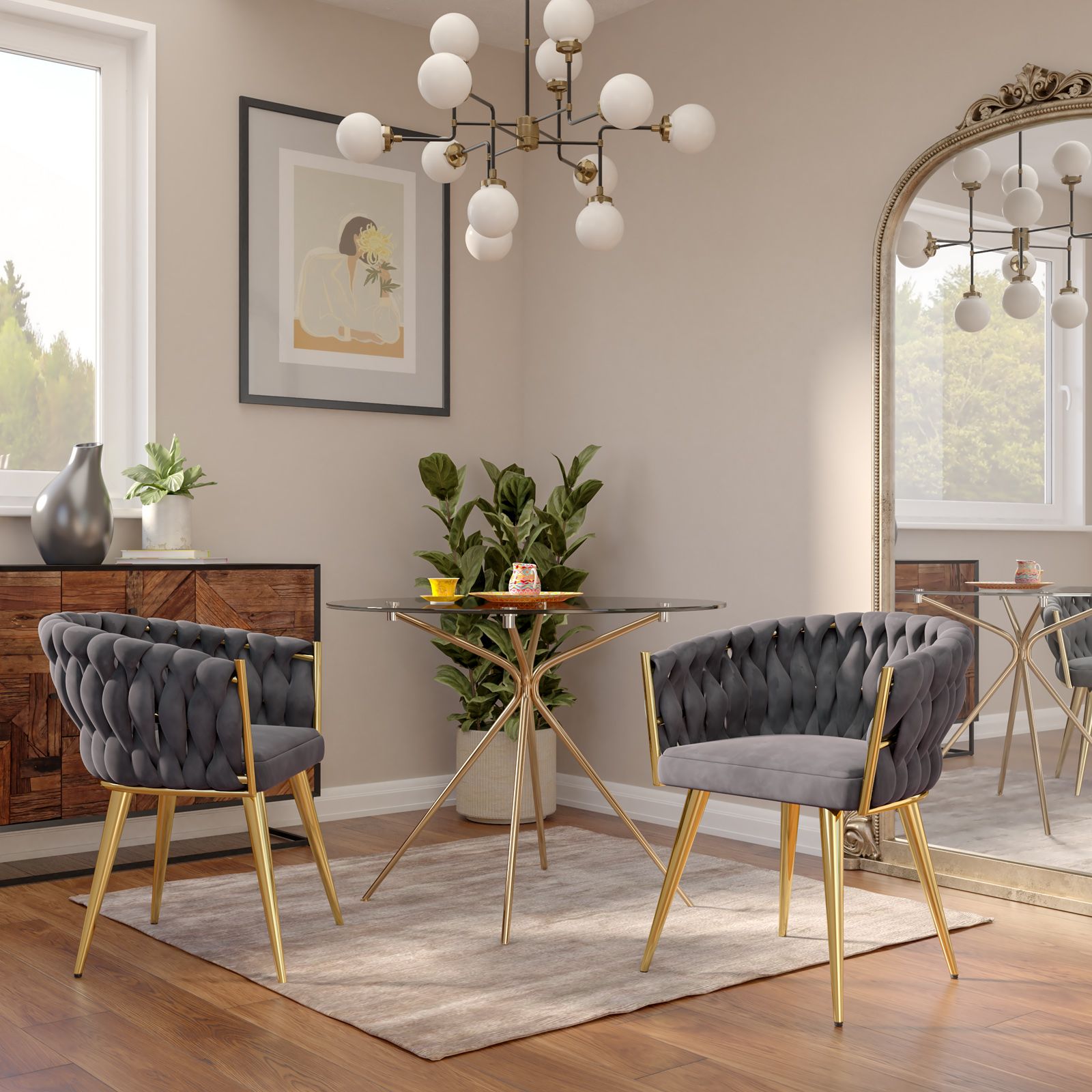 GO&SO Set 5 Paralumi A Clip In Velluto Grigio – 10x15x13 Cm, Adatti Per Lampadari E Lampade Con Attacco E12 - 5