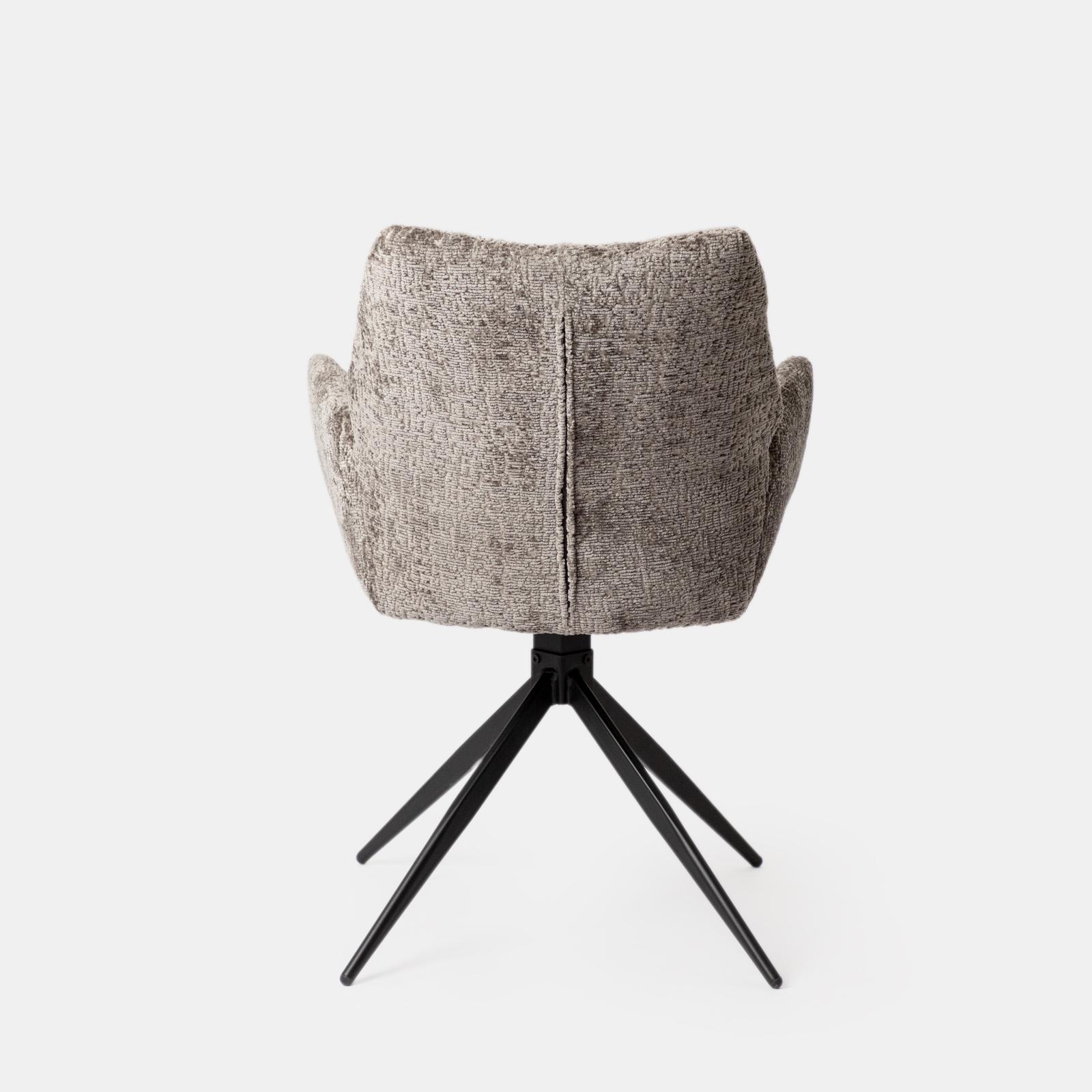 Set poltrone girevoli in ciniglia grigio con gambe in metallo