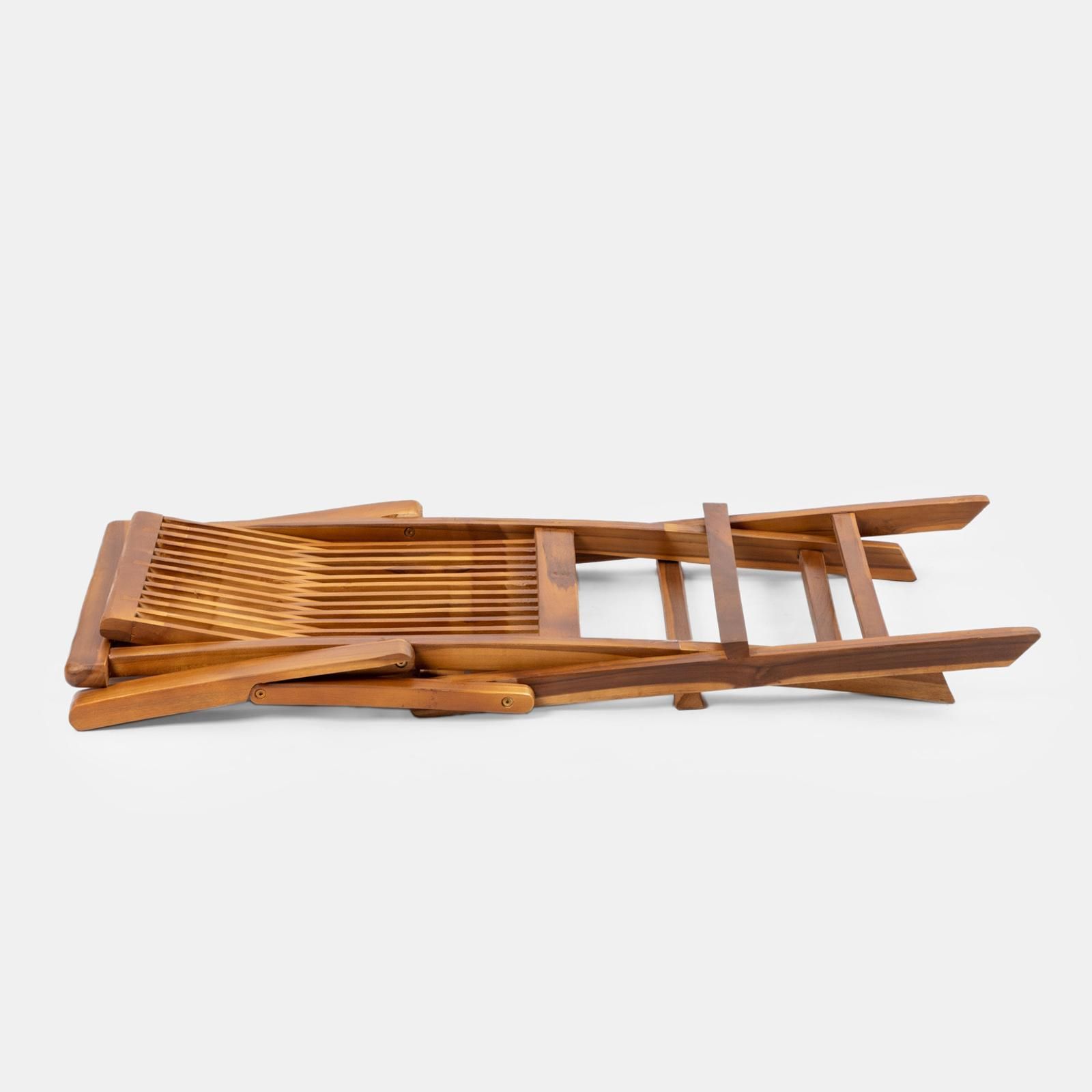 Set 2 sedie pieghevoli con braccioli in legno teak - Louis