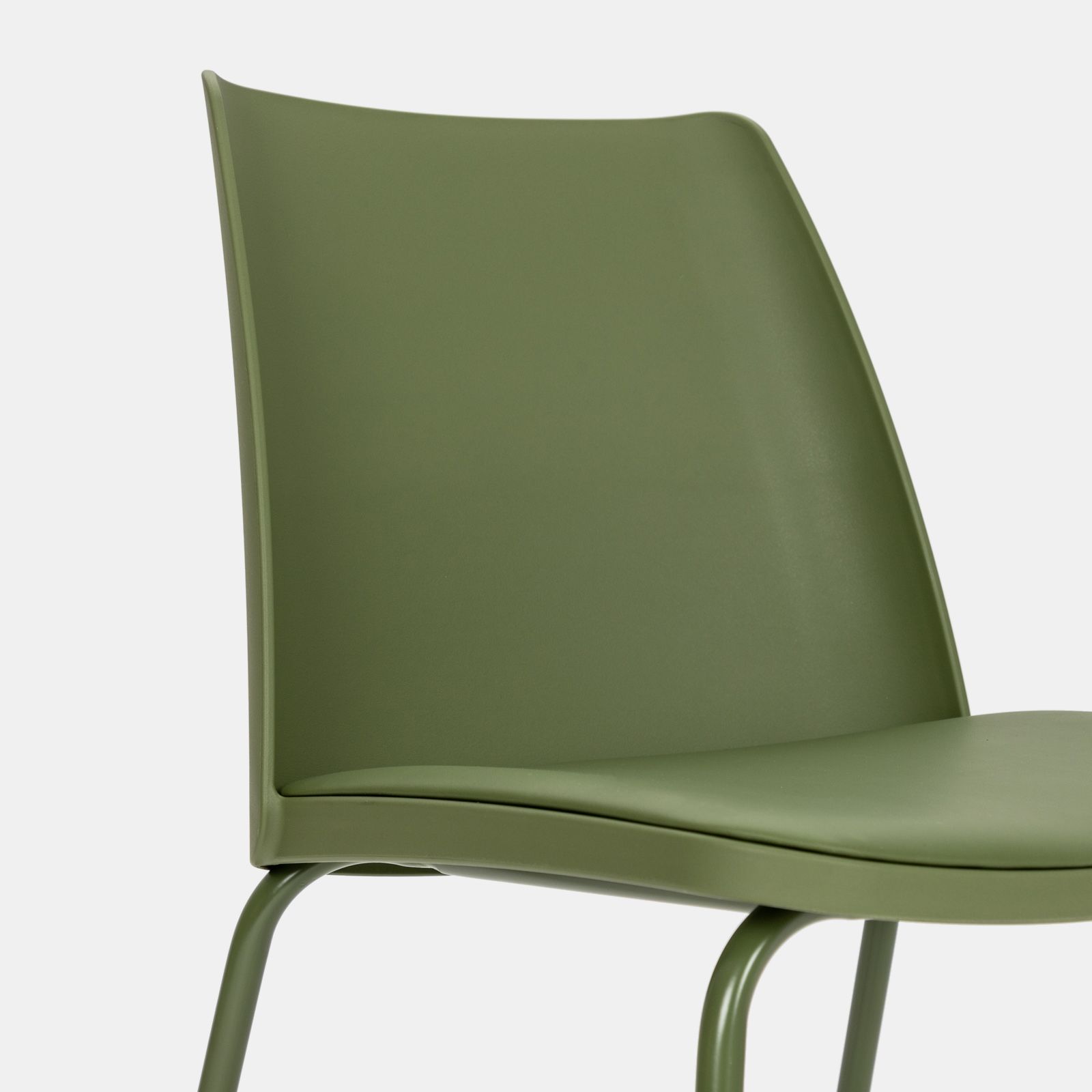 Set 2 sedie in polipropilene con seduta in similpelle verde - Drusilla