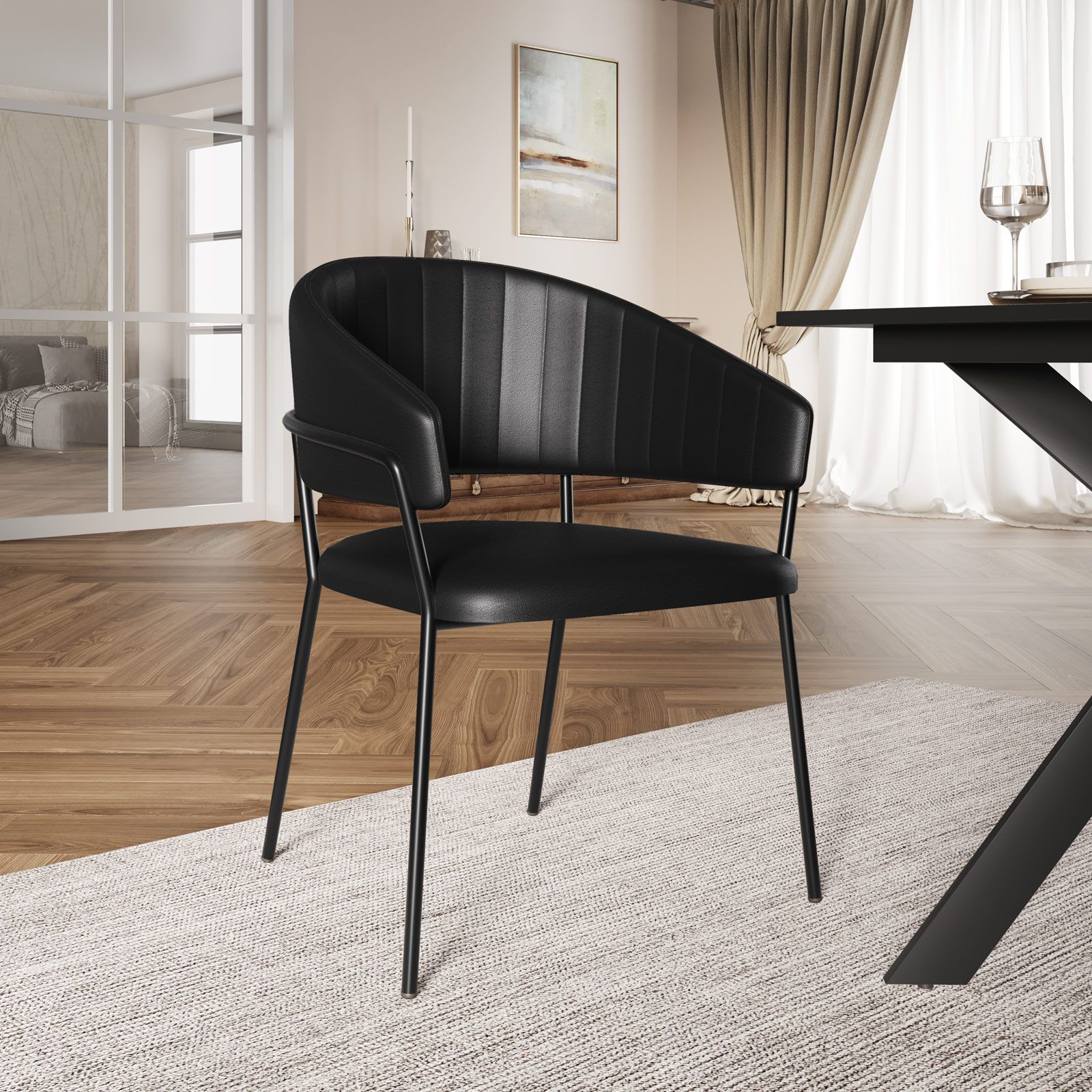 COSTWAY Set di 2 Sedie da Sala Pranzo, Sedie Senza Braccioli da Interno ed Esterno con