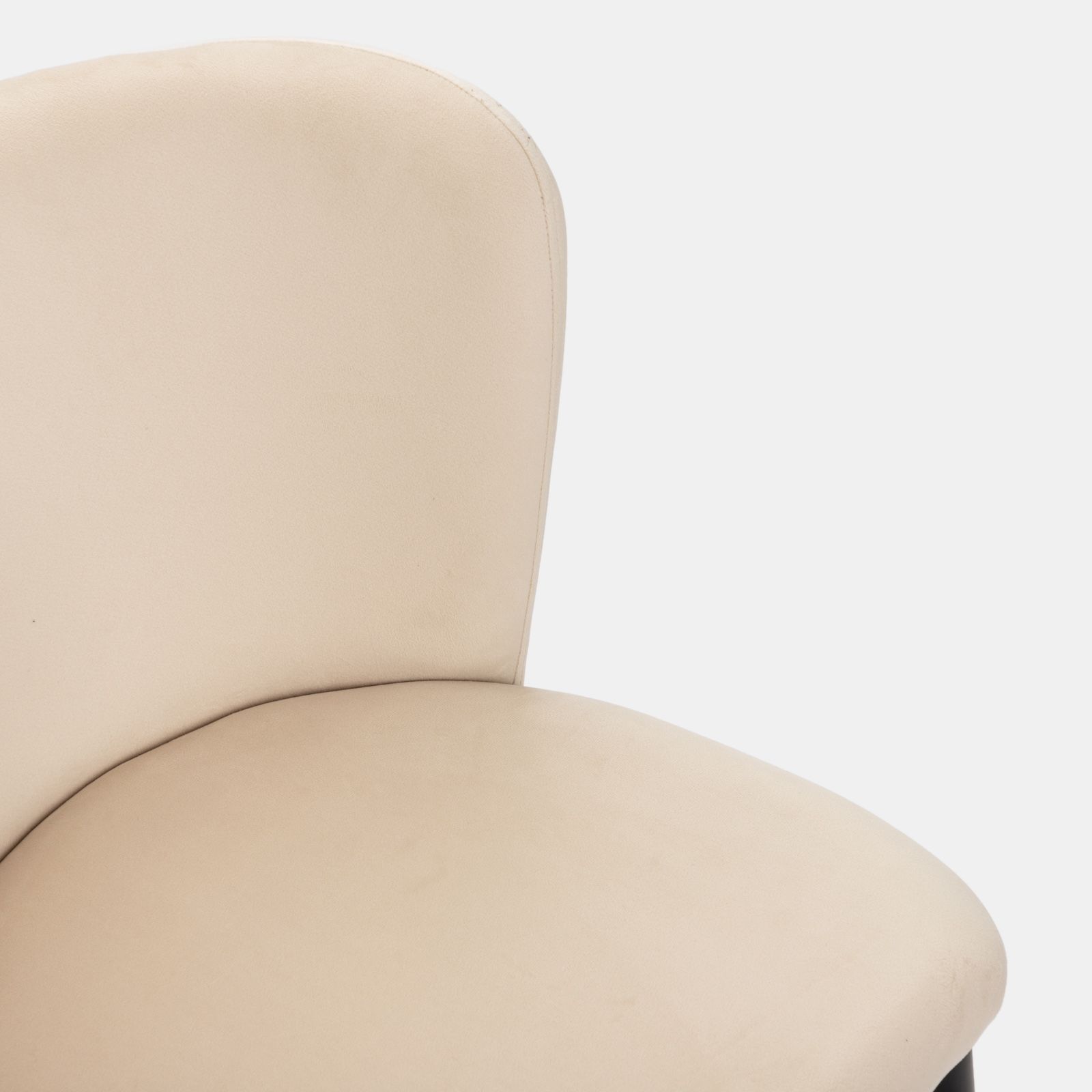 Set 2 sedie imbottite in velluto beige con gambe nere - Evergreen