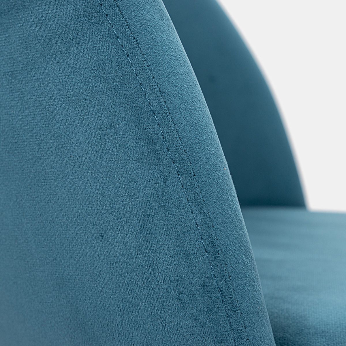 Set 2 sedie in velluto blu petrolio e gambe in metallo nero - Gilly