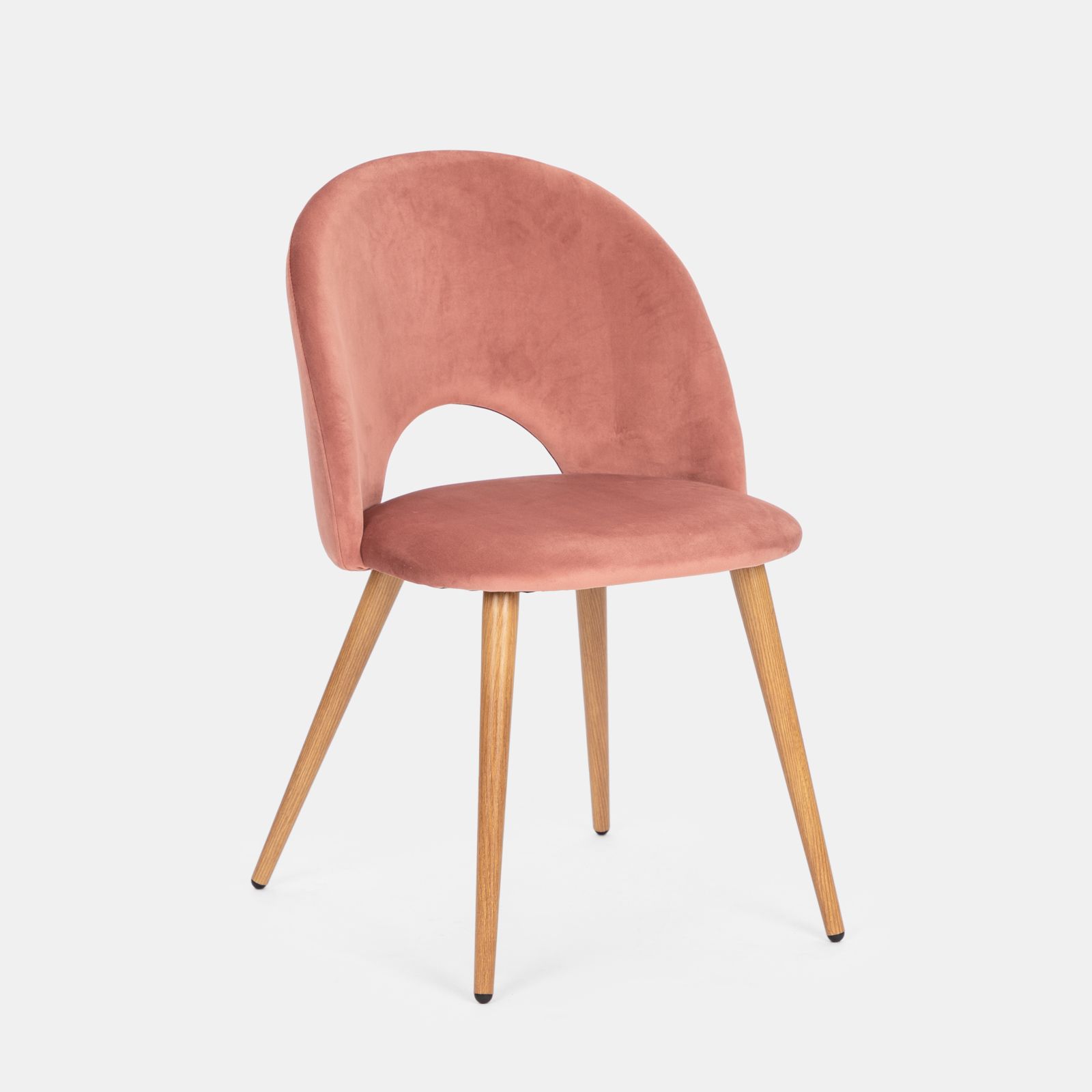 OFCASA Set di 4 sedie da pranzo in velluto rosa con gambe in metallo  effetto legno, per la casa e il tempo libero : : Casa e cucina