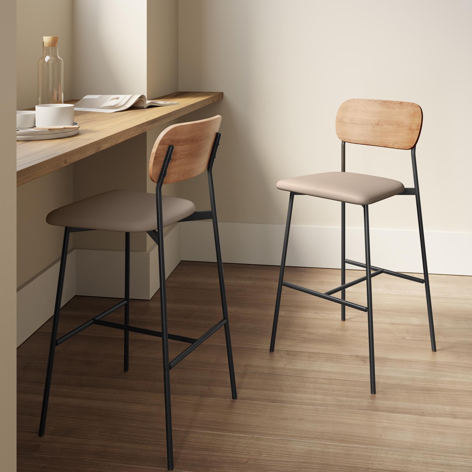 Legno Sgabelli Schienale Alto Sgabello Alto 60 Cm In Legno Di Teak