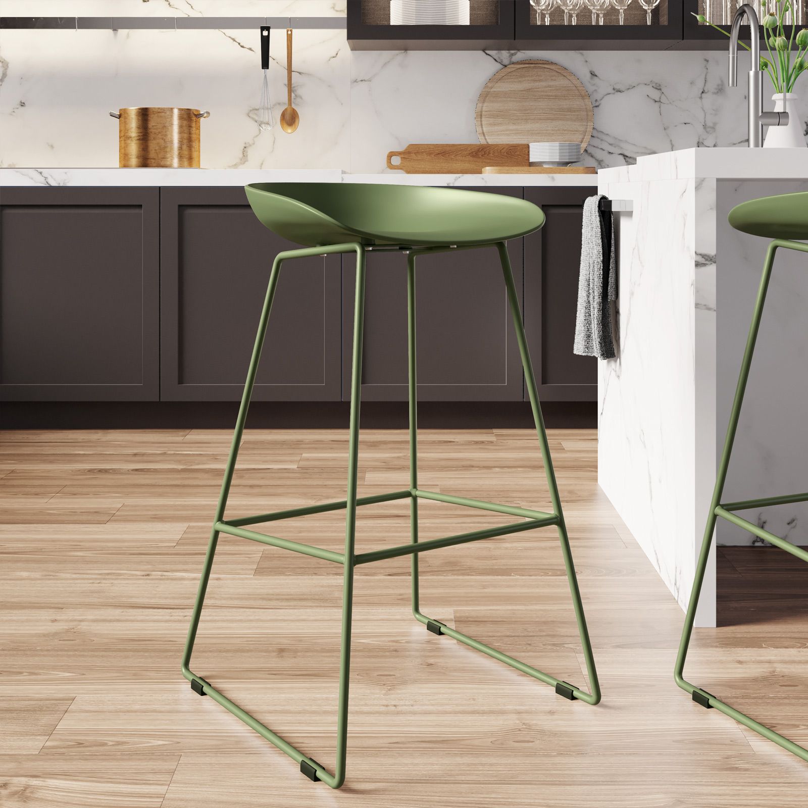 Set Di Sgabelli Da Bar, Seduta In Velluto Bancone Bar Per La