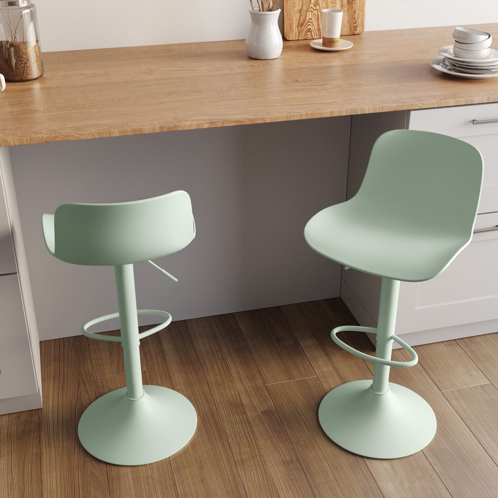 Set Di 2 Sgabelli Da Bar Pieghevoli Con Schienale - Rovere E Argento Per Casa E Esterno - Foto 5