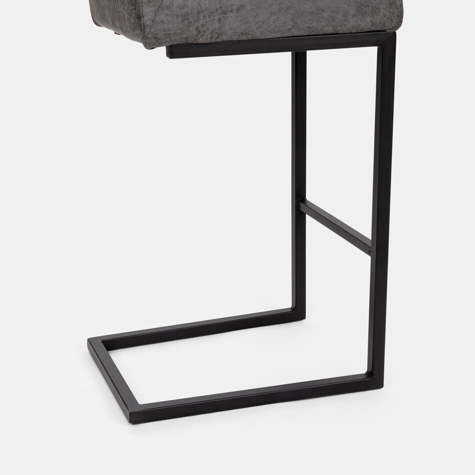 ASTIMESA Sgabelli Cucina Quadrati Grigi, 2 Pezzi, Struttura Bianca, Altezza Seduta 45 Cm - TACUGR