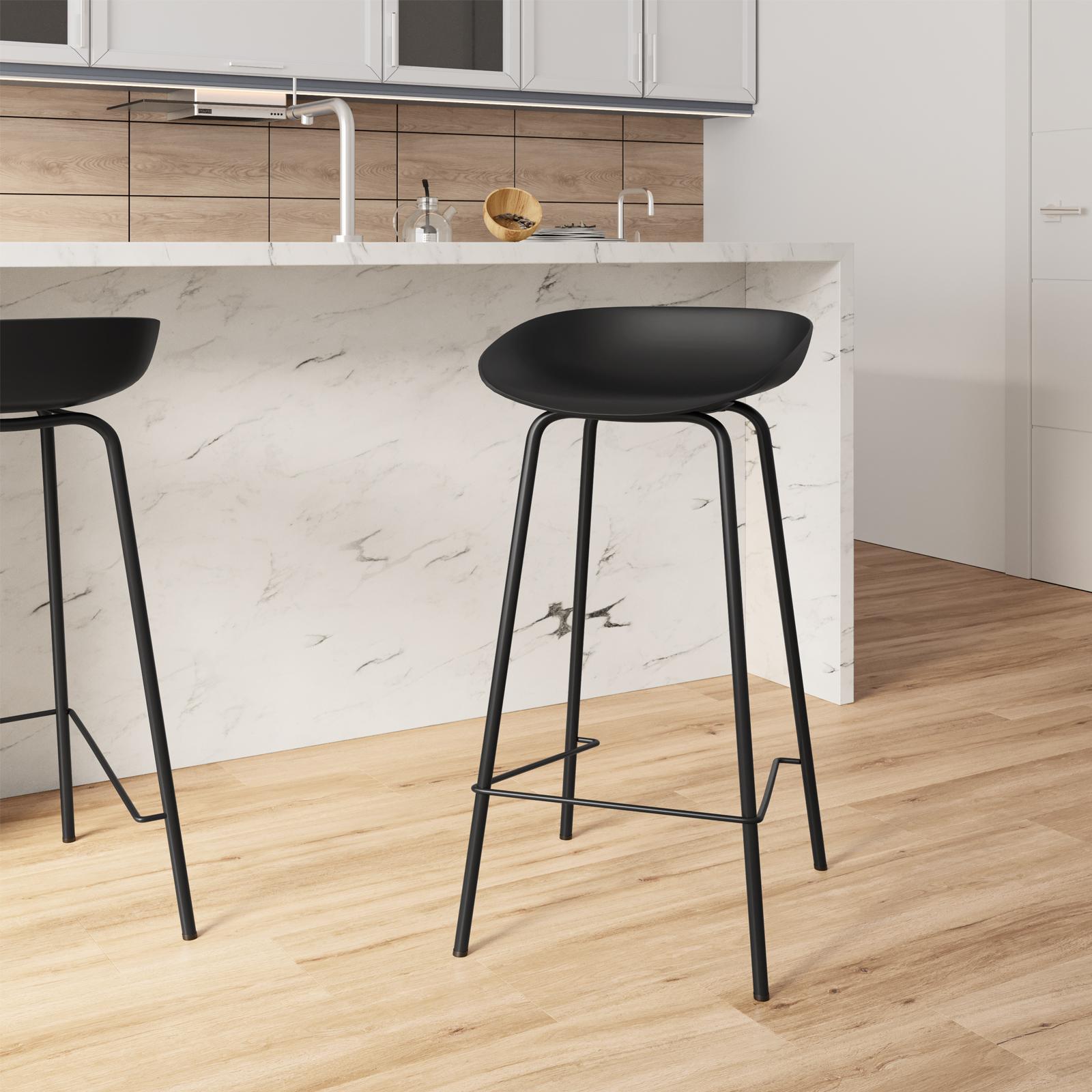 Deghi Sgabello Polipropilene Nero Sgabello In Polipropilene Per