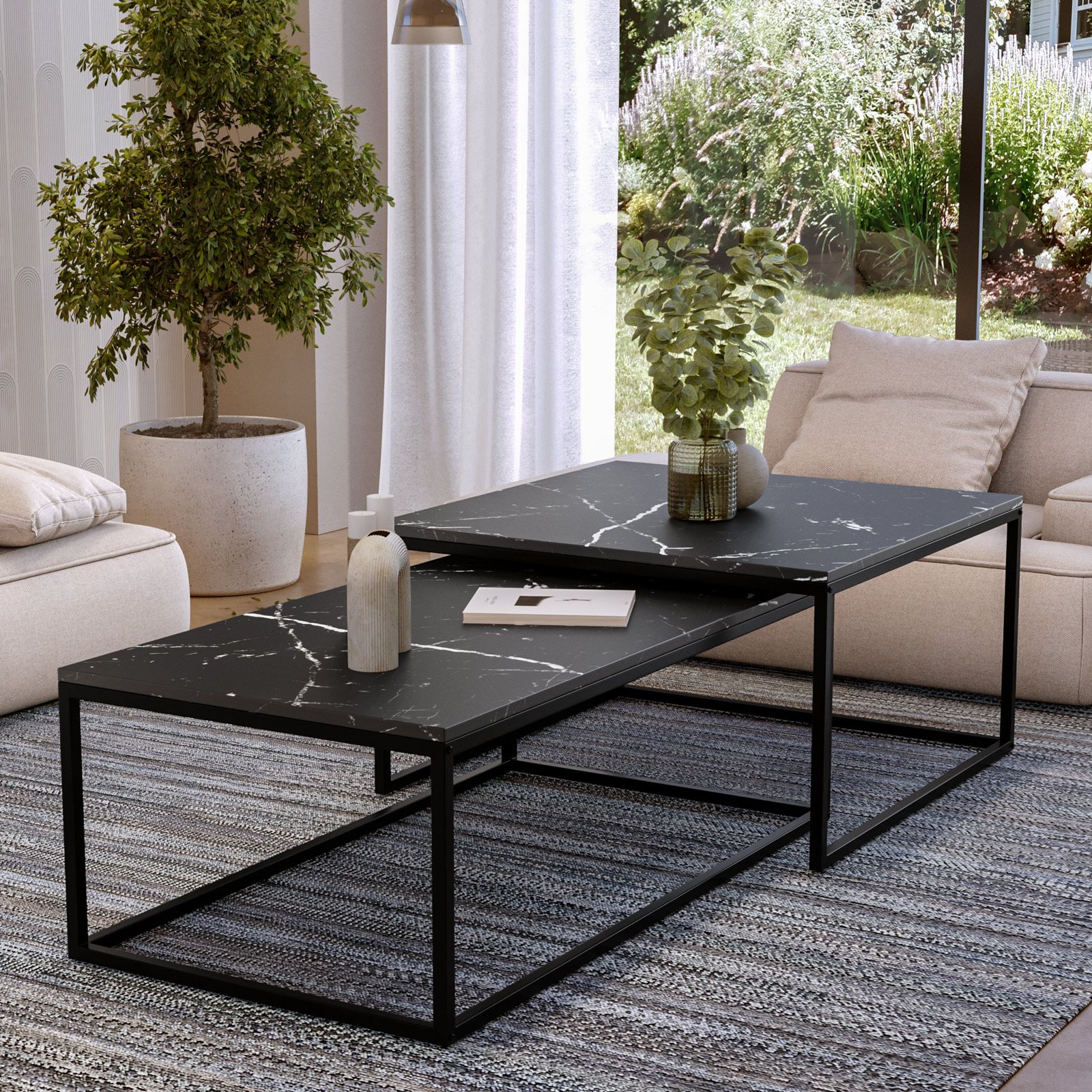 Mobile TV Soggiorno Moderno 150x45x35 Cm - Con Camino Elettrico LED, Nero - Foto 2