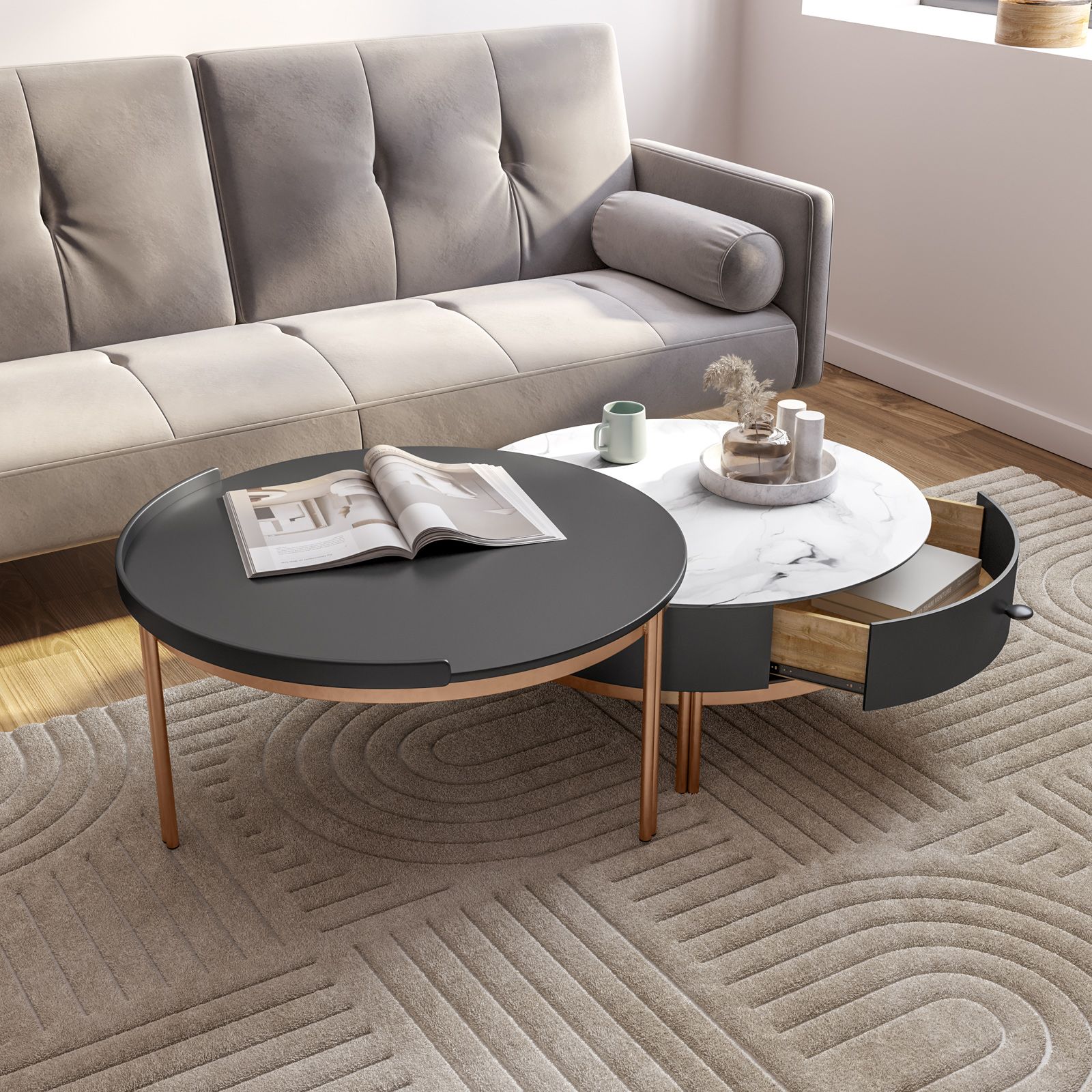 Deghi Tavolino Basso Legno Deghi Tavolino Contenitore Bianco