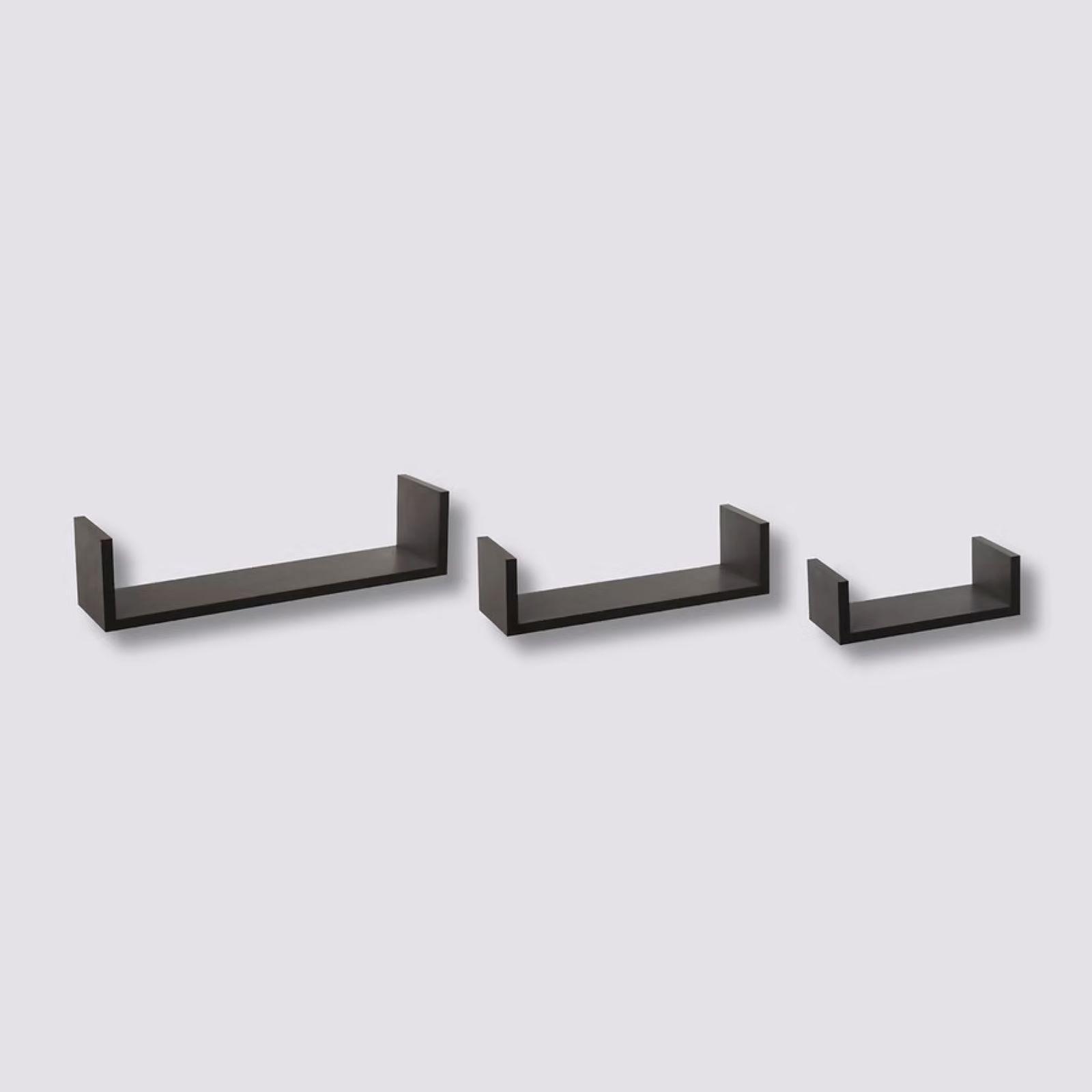 Set Di 3 Mensole Sospese A Parete Effetto Fluttuante - 60 Cm Ciascuna, Colore Nero - Design Moderno E Minimalista - Perfette Per Libri, Foto E Oggetti Decorativi - 5