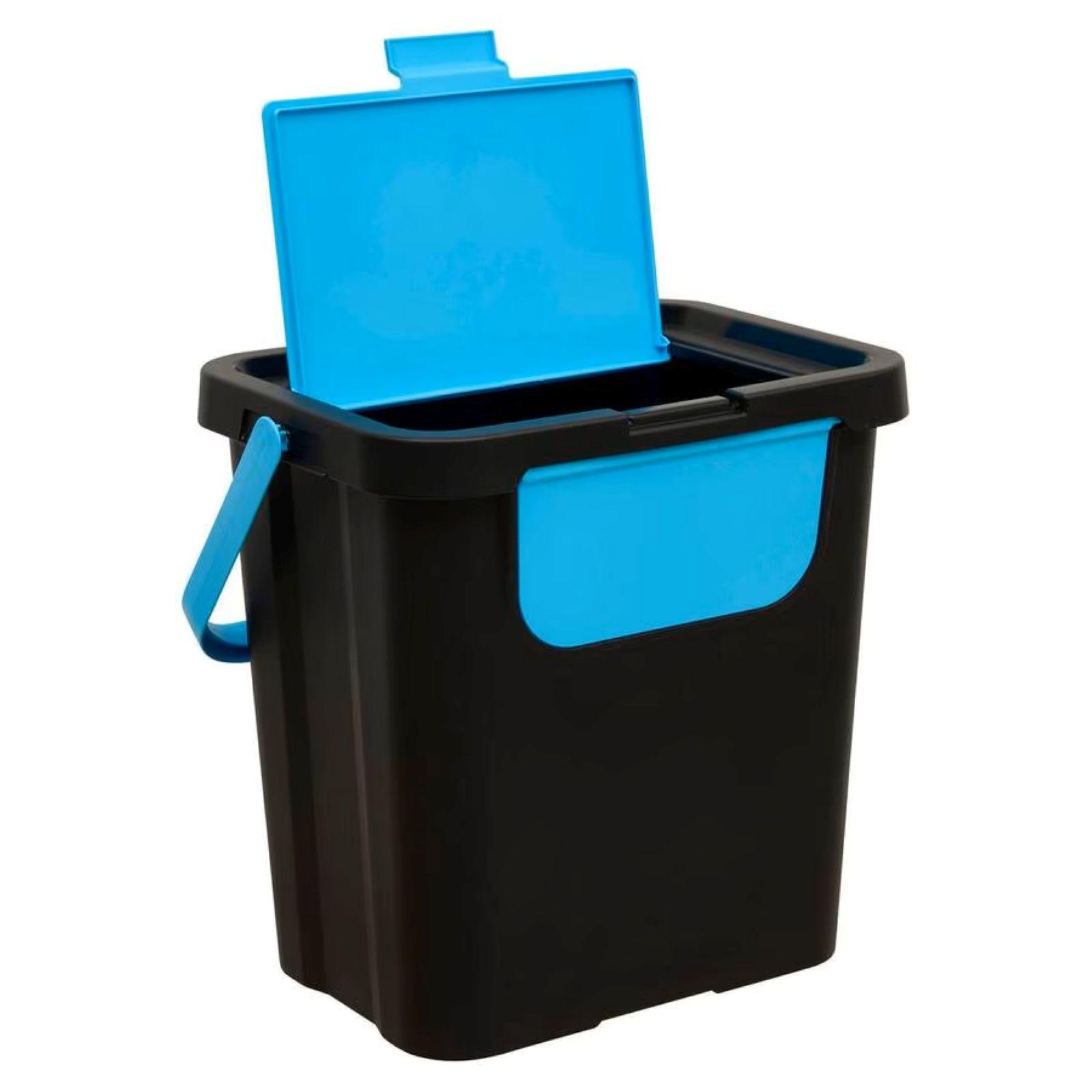 Tre Ti Pattumiera Differenziata Pedale 18 Litri | Secchio Rifiuti Con Coperchio, Colore Blu, Per Casa E Ufficio