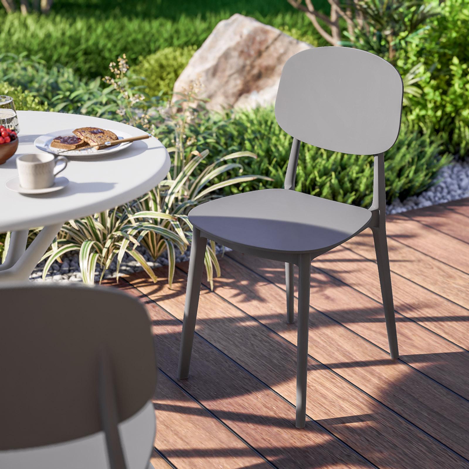 Tomaino - Sedia Da Giardino In Plastica Impilabile - Set da 6 Sedie Impilabili Per Tavolo da Esterno in Rattan - Poltrona in Polipropilene per Casa, Giardino, Balcone, Bar (Nero