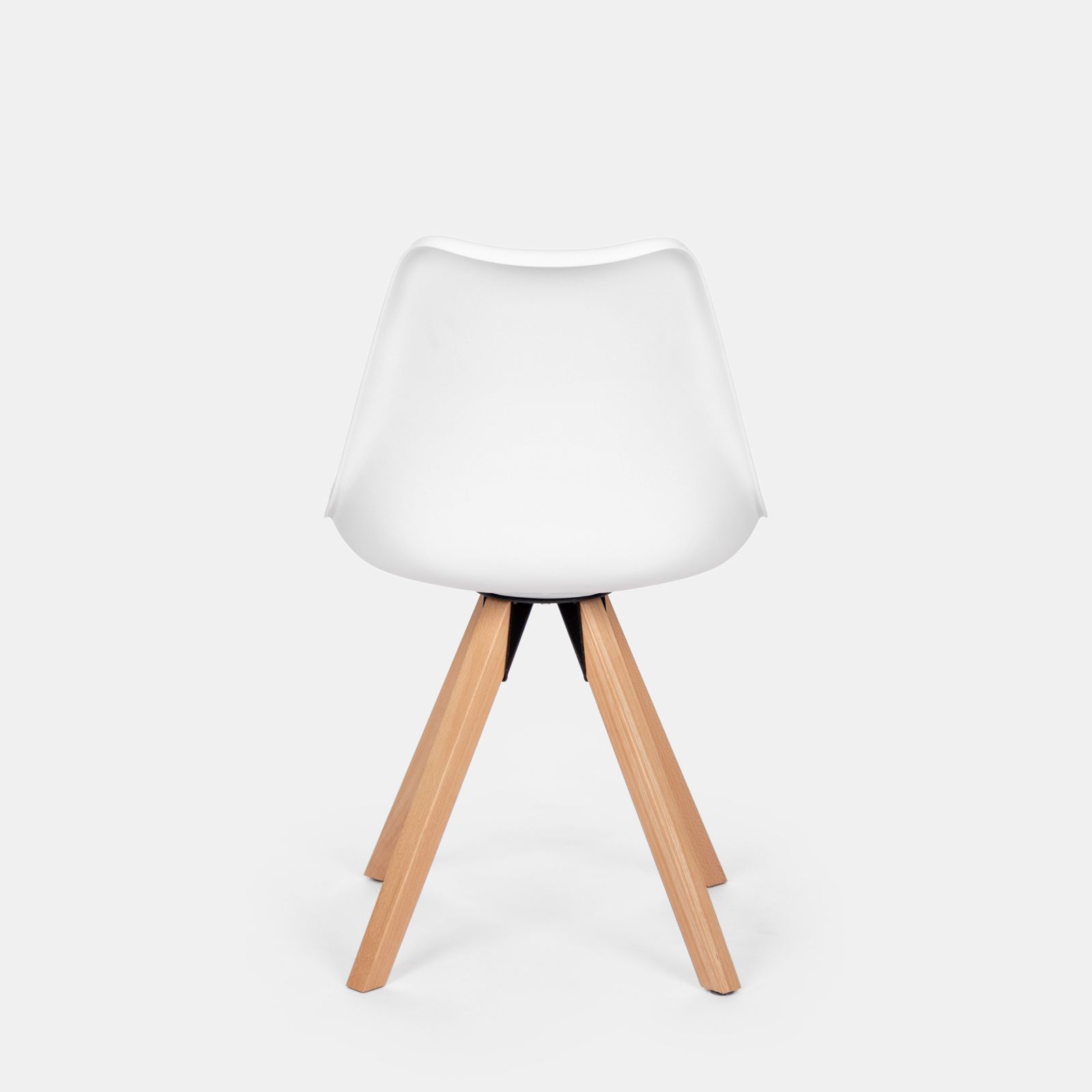 Set 4 sedie in similpelle bianco gambe in legno - Marlea