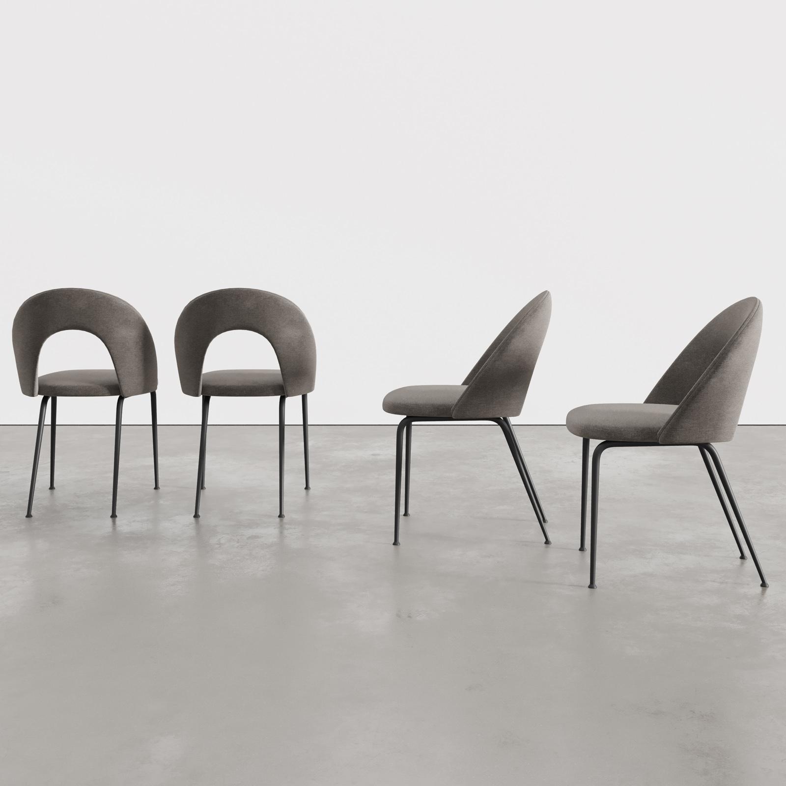 Sedia Ice Higlopp Antracite Lucido - Impilabile, Per Cucina O Bar