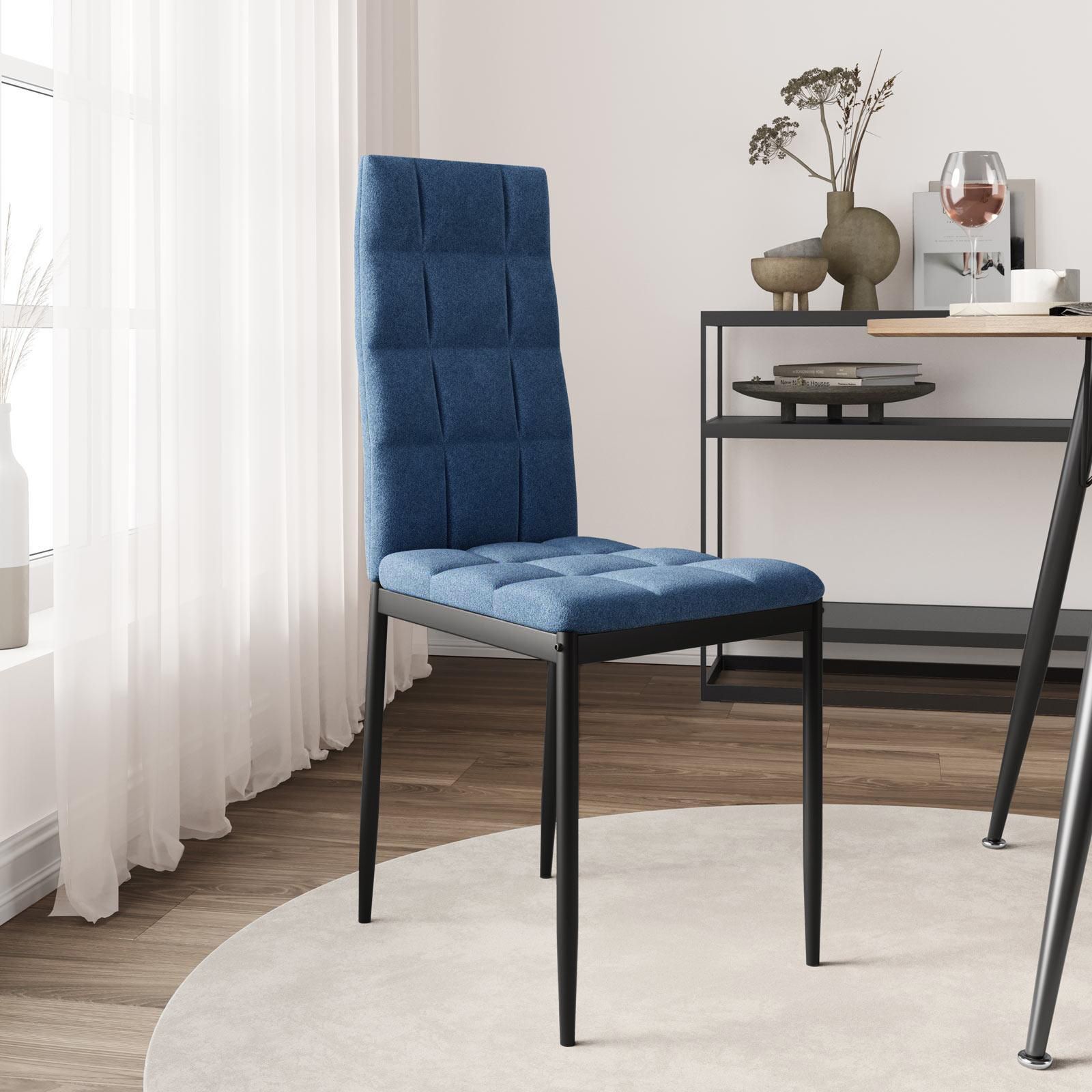 Sedia scandinava blue jeans e metallo effetto rovere