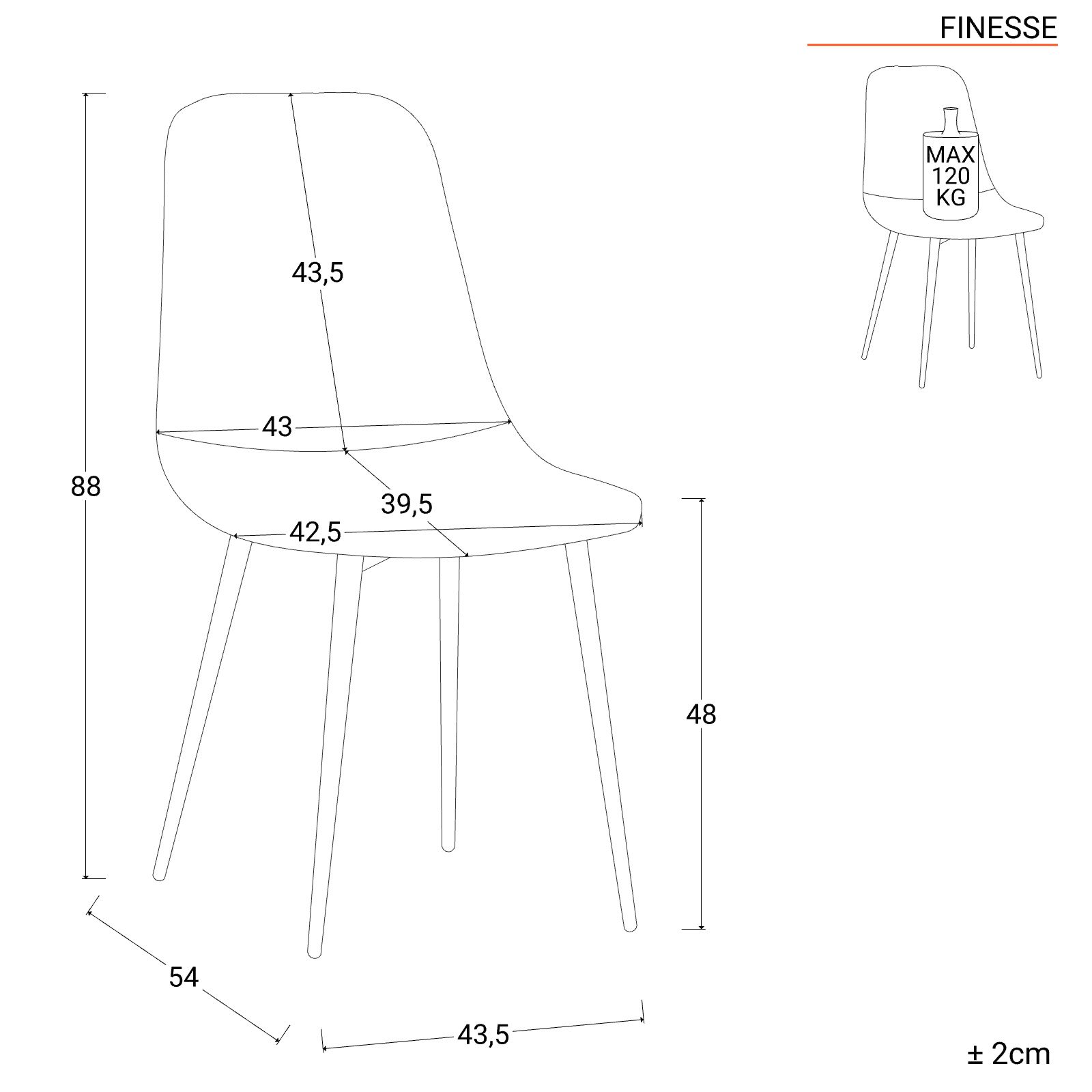 Set 4 sedie in velluto a coste cappuccino con gambe effetto legno