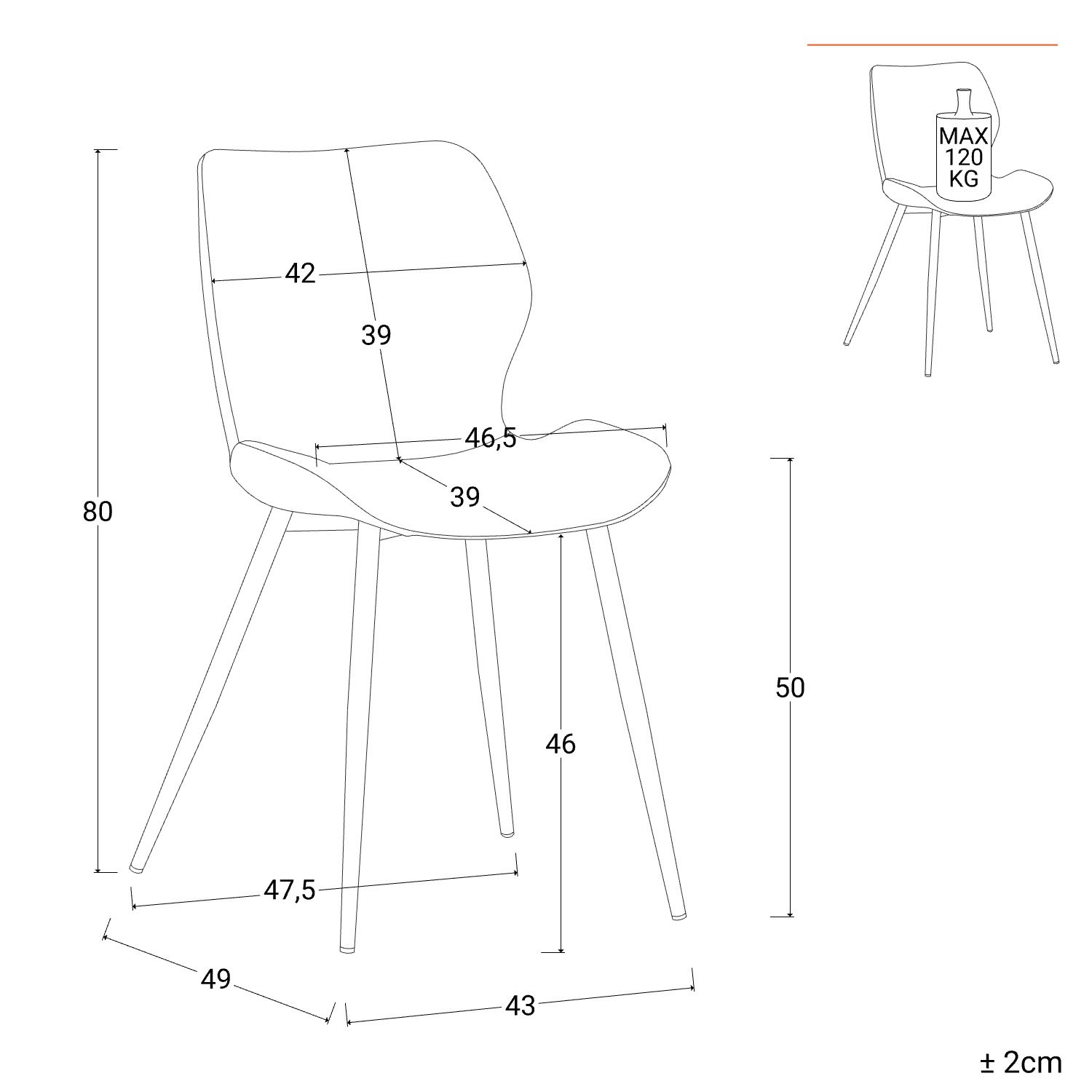 Set 4 sedie in velluto trapuntato tortora con gambe nere - Zilch